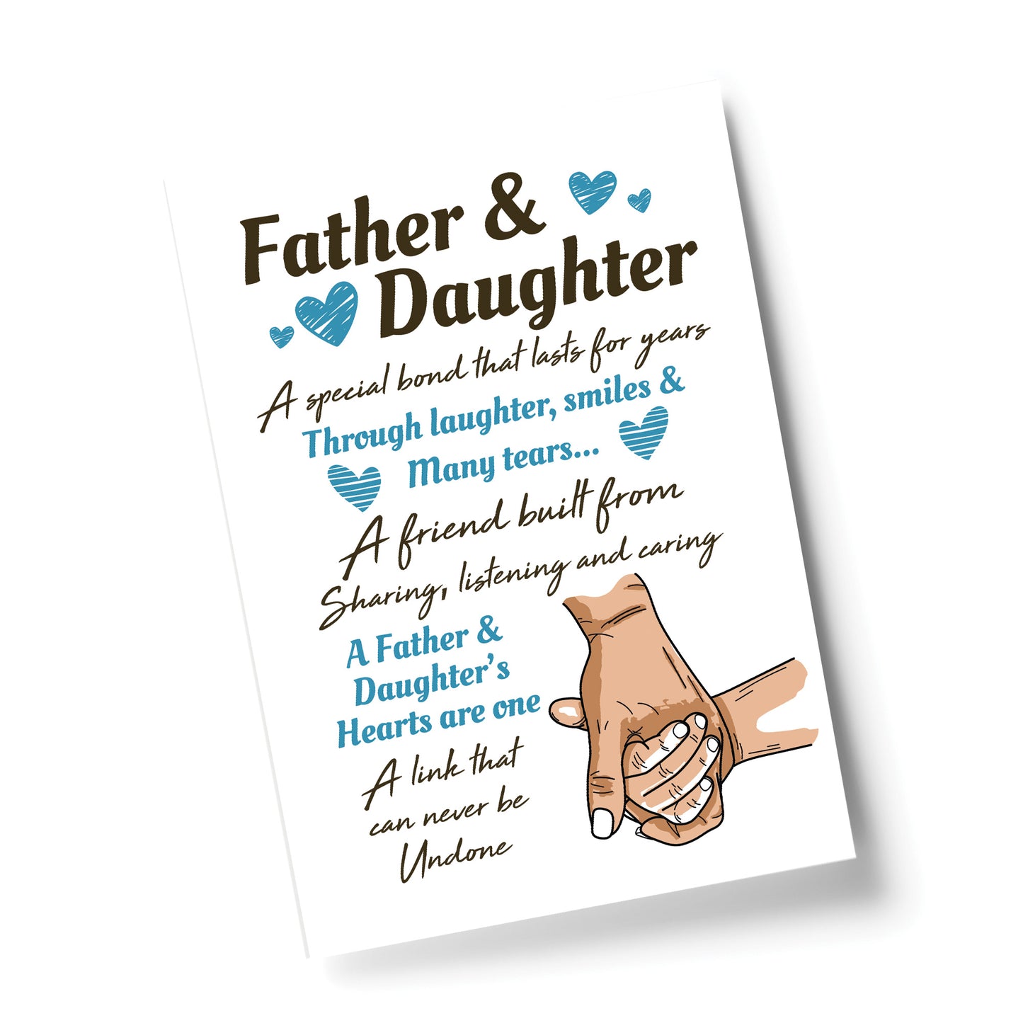 Father And Daughter Gift Black A4 Wood Frame Father's Day