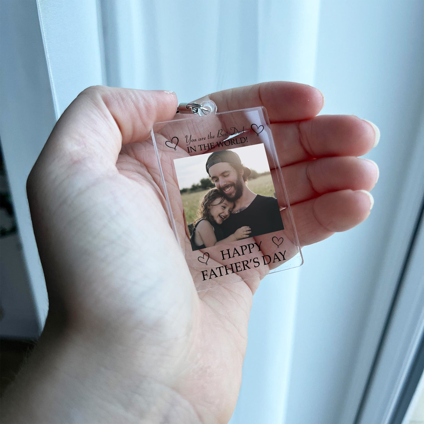 PERSONALISED DAD KEYRING Best Dad In The World Fathers Day Gift