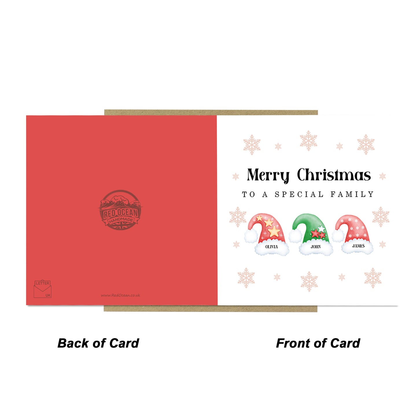 Personalised Family Christmas Card With Envelope Family Cards