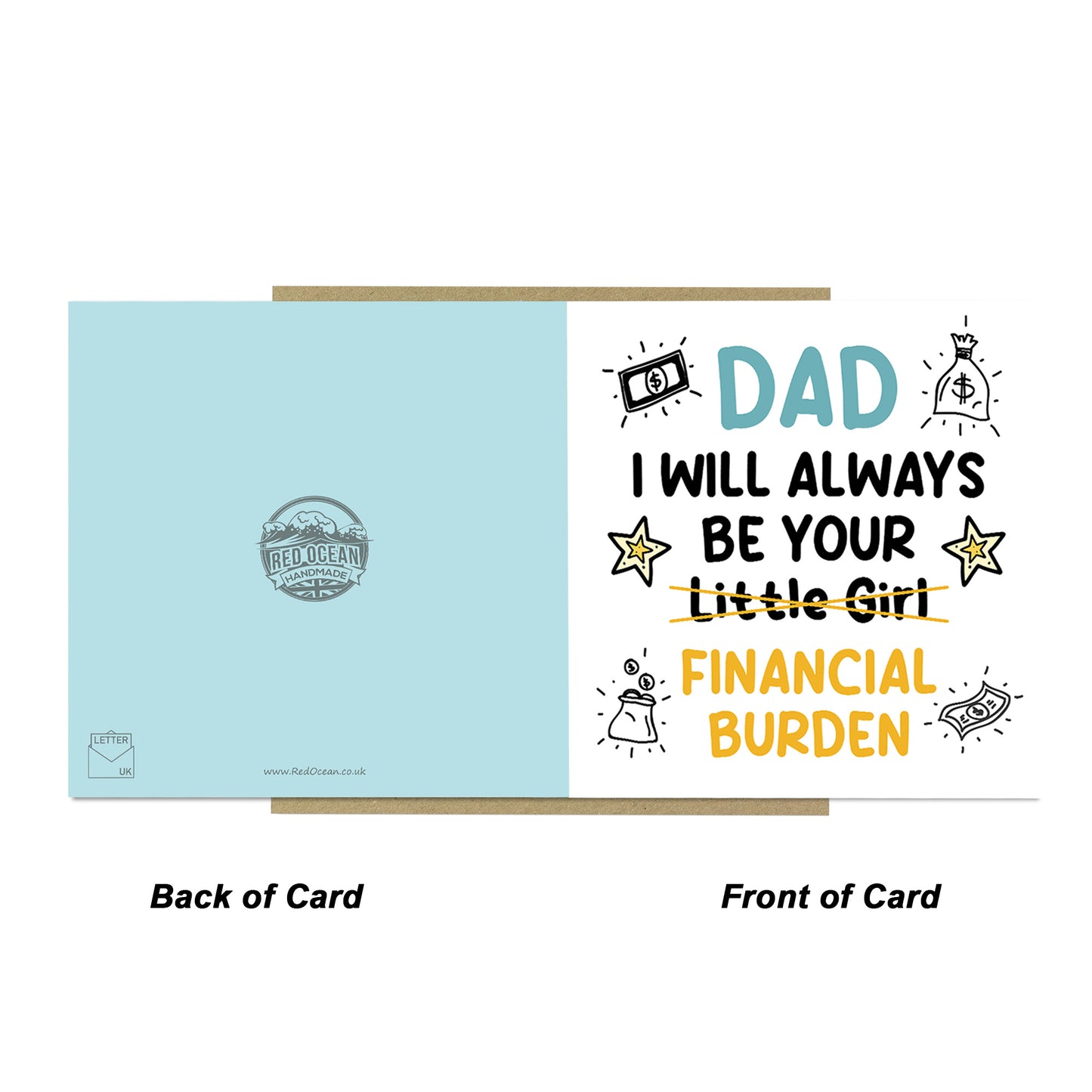 FUNNY Fathers Day Card For Dad Fathers Day Card From Daughter