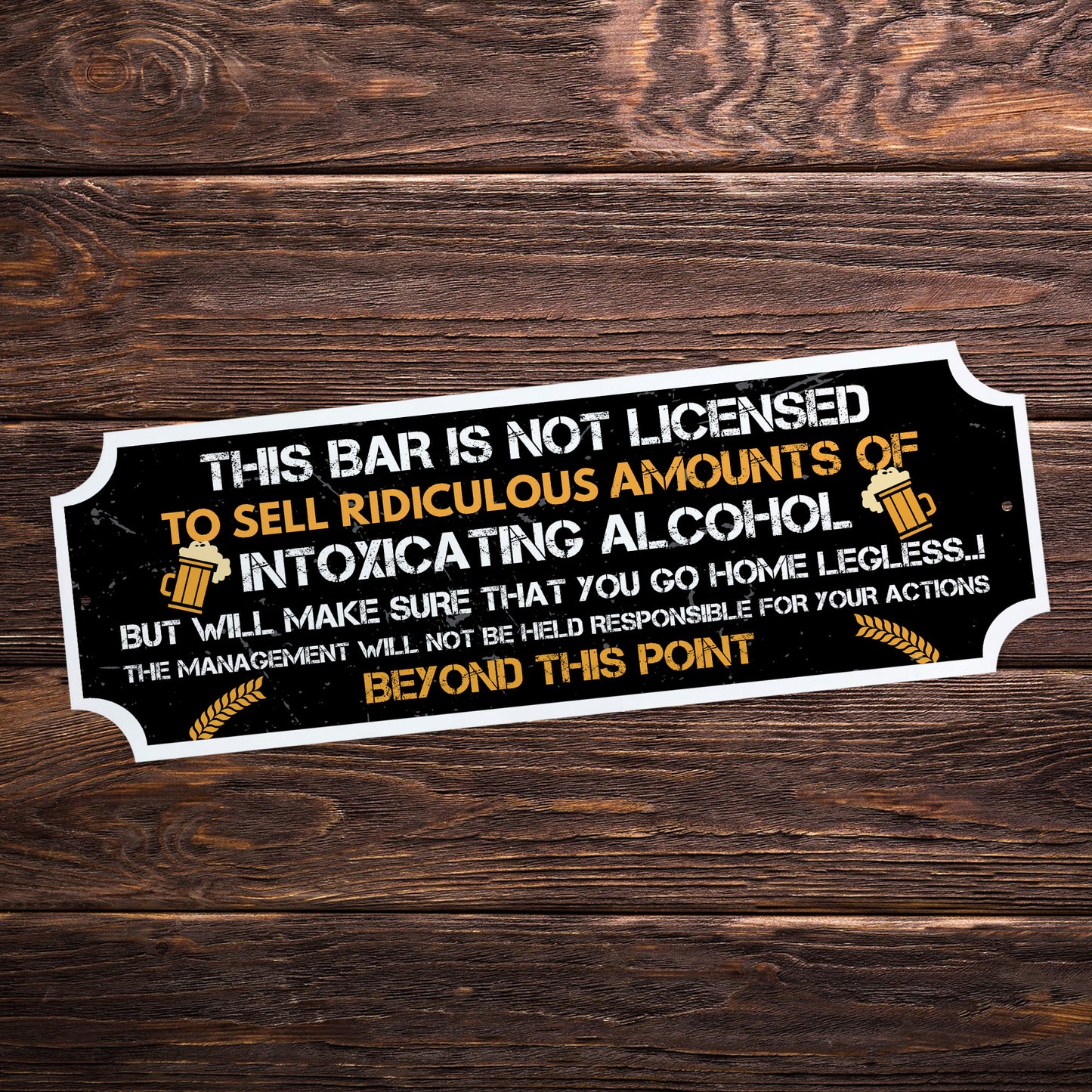 Funny Bar Sign For Home Bar Man Cave Garage 30cm x 10cm