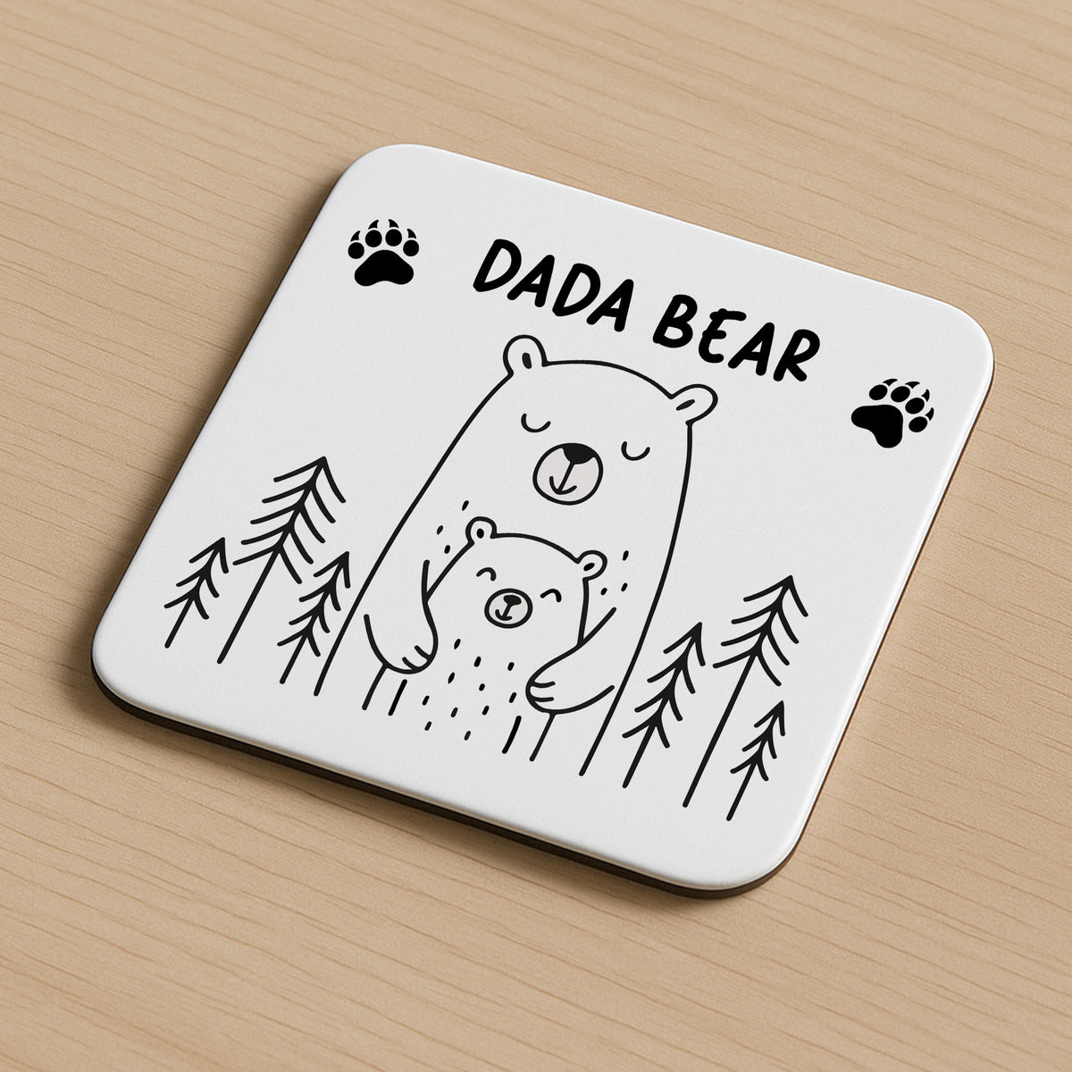 Dada Bear Coaster Gift For Dad From Daughter Son Birthday Father