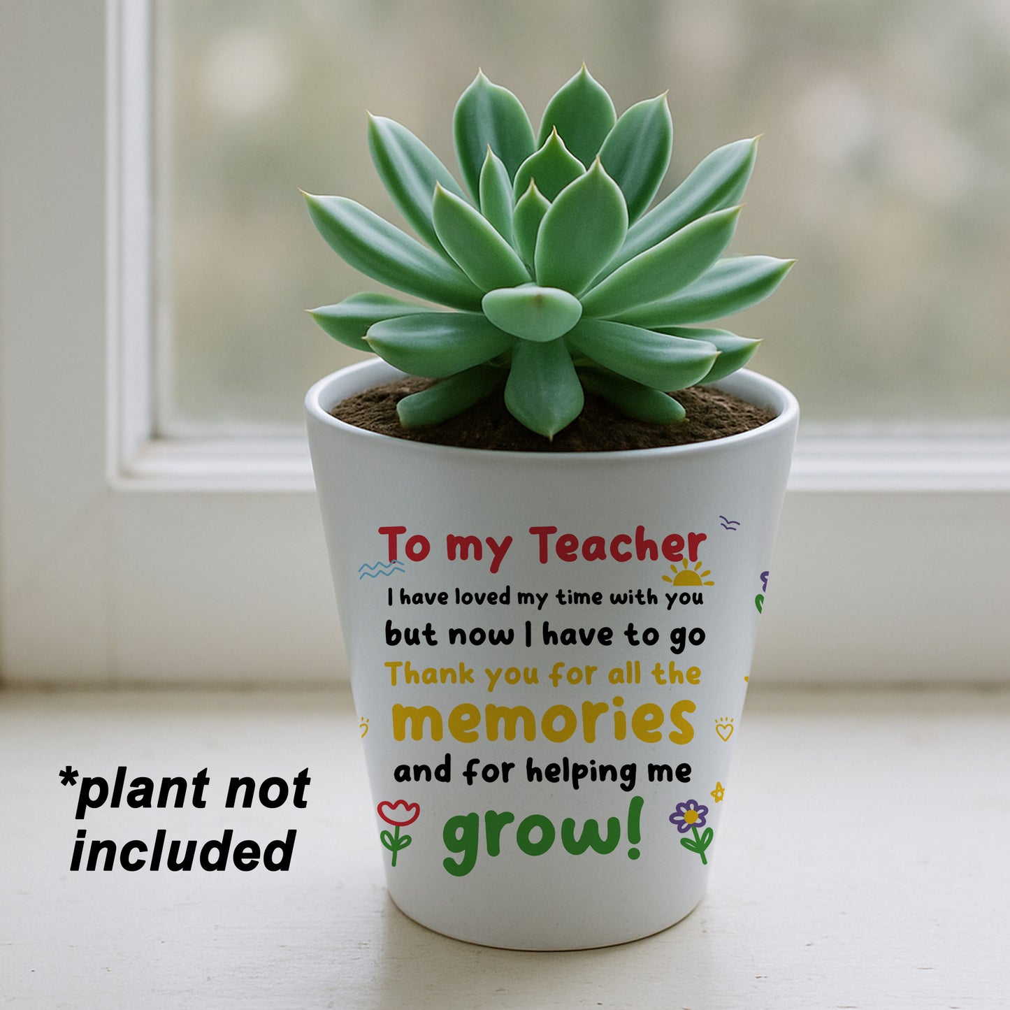 Teacher Gifts 10cm x 9cm Plant Pot Gifts for Teacher Leaving