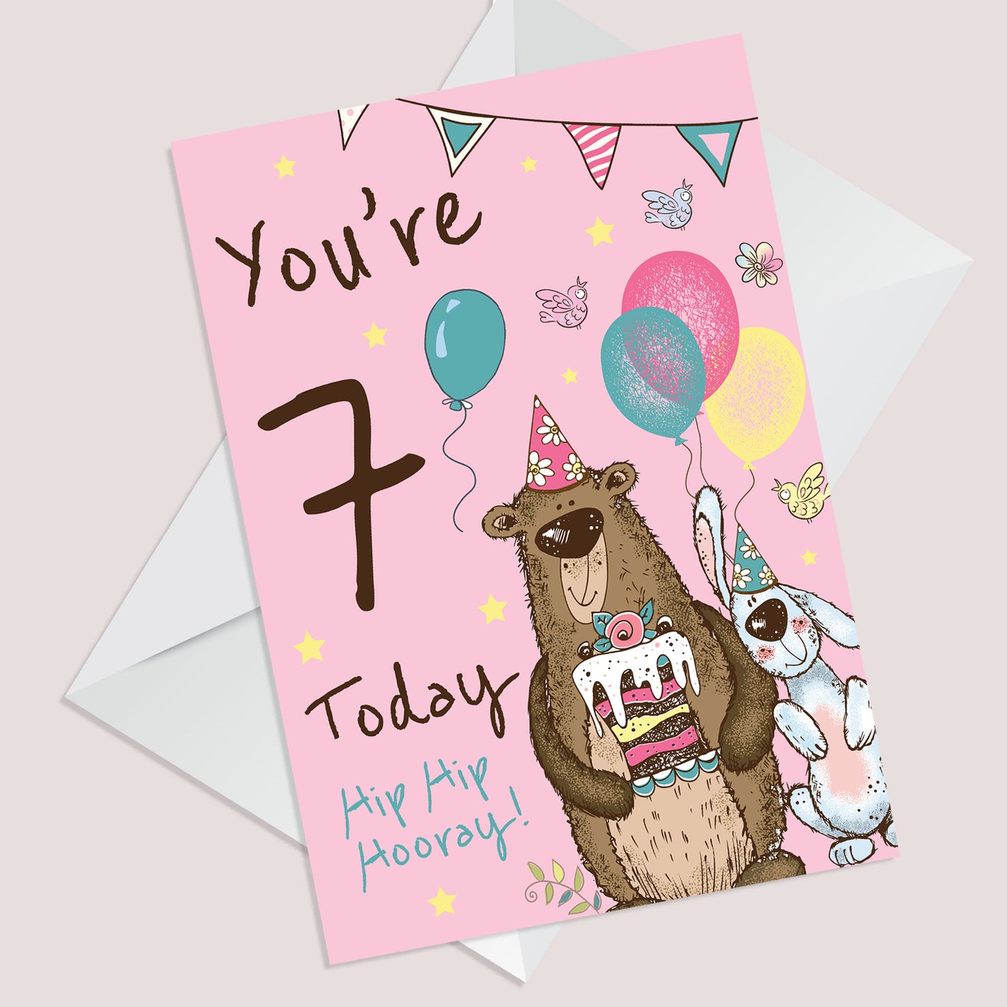 Youre 7 Today Birthday Card Seventh Birthday Card For Daughter