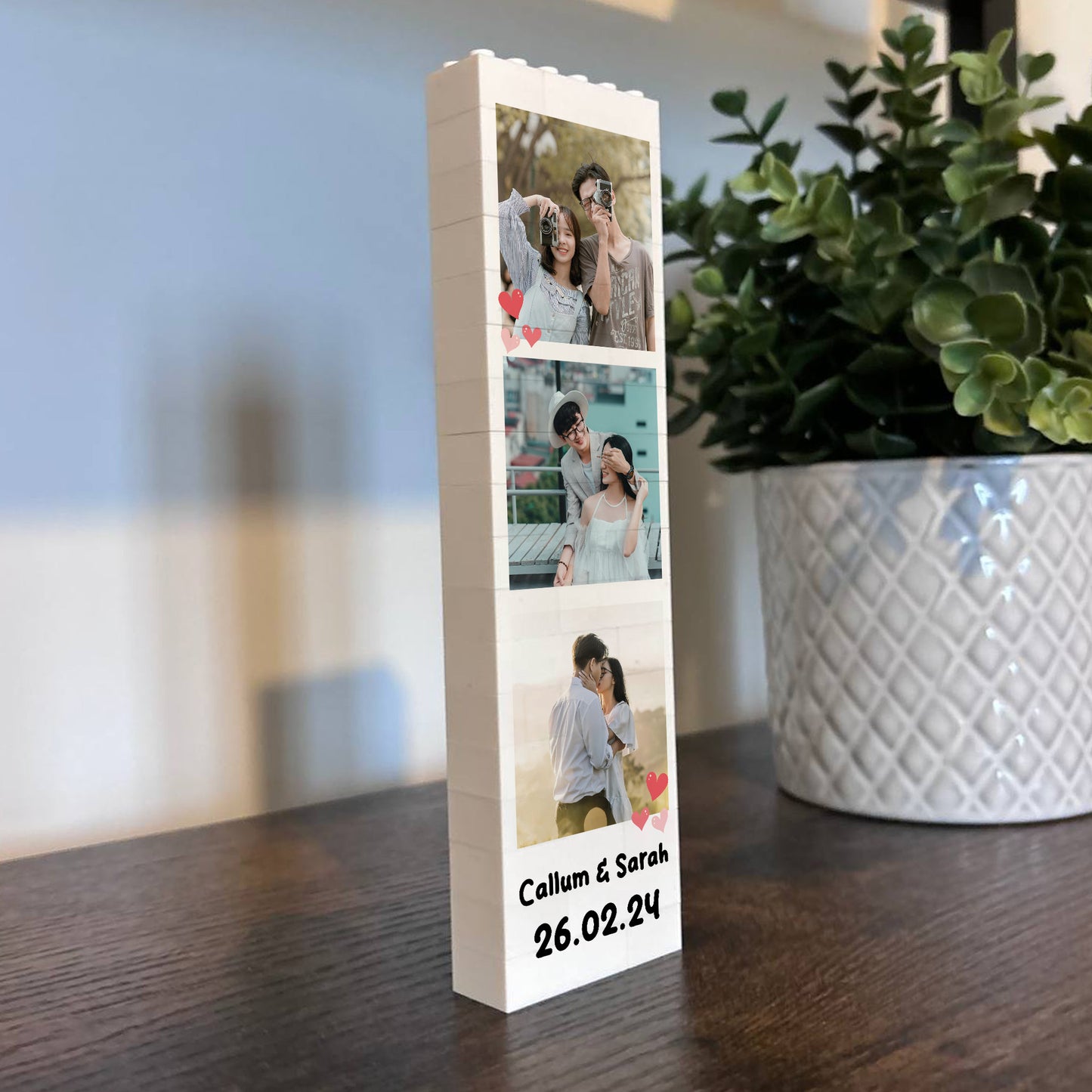 Personalised Building Block With Photos Gift For Couple