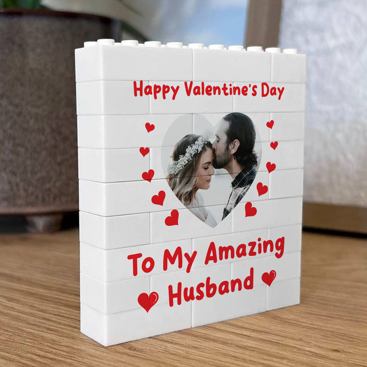 Personalised Valentines Day Gift For Husband Brick Photo Block