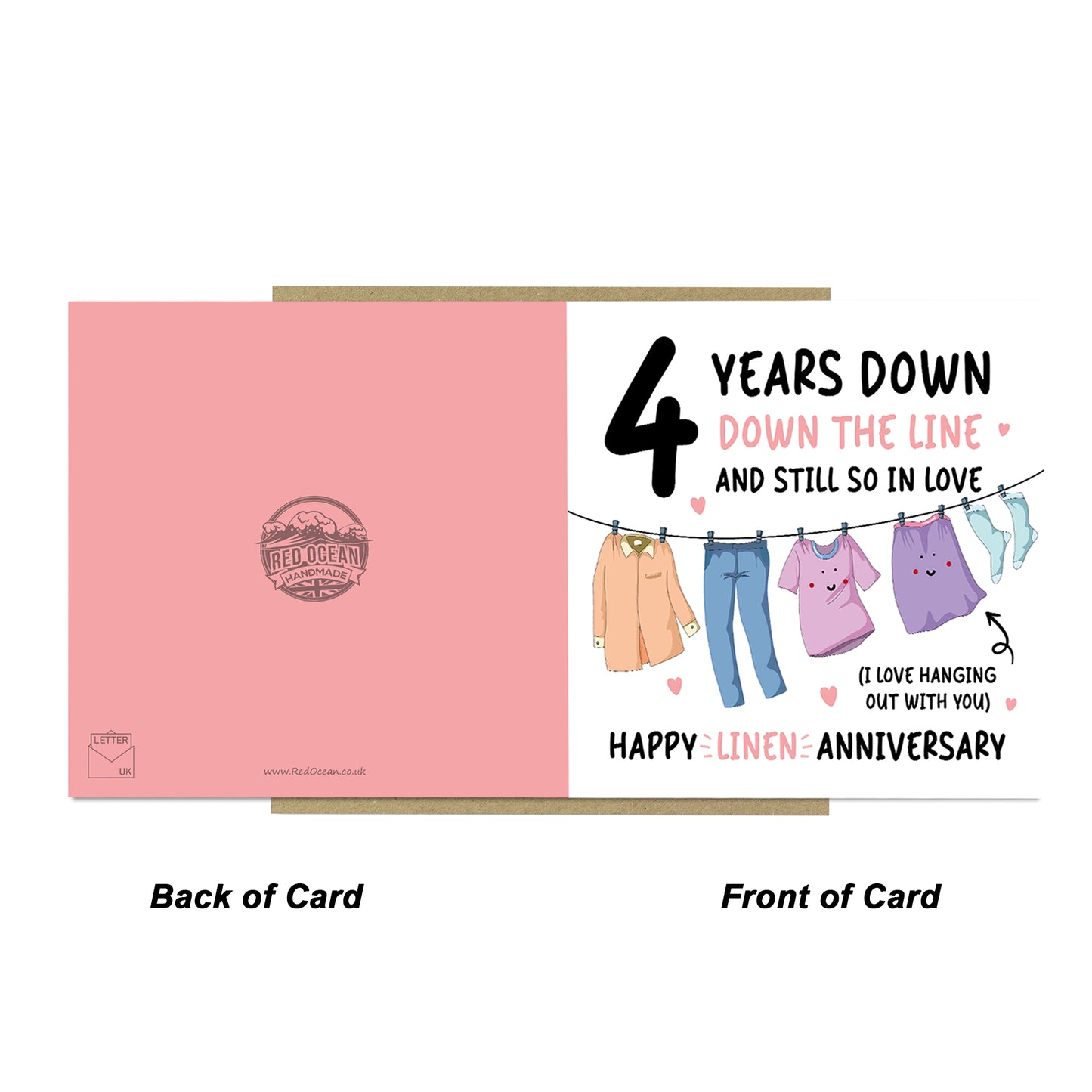 Funny Linen Anniversary Card For Husband Wife 4th Anniversary