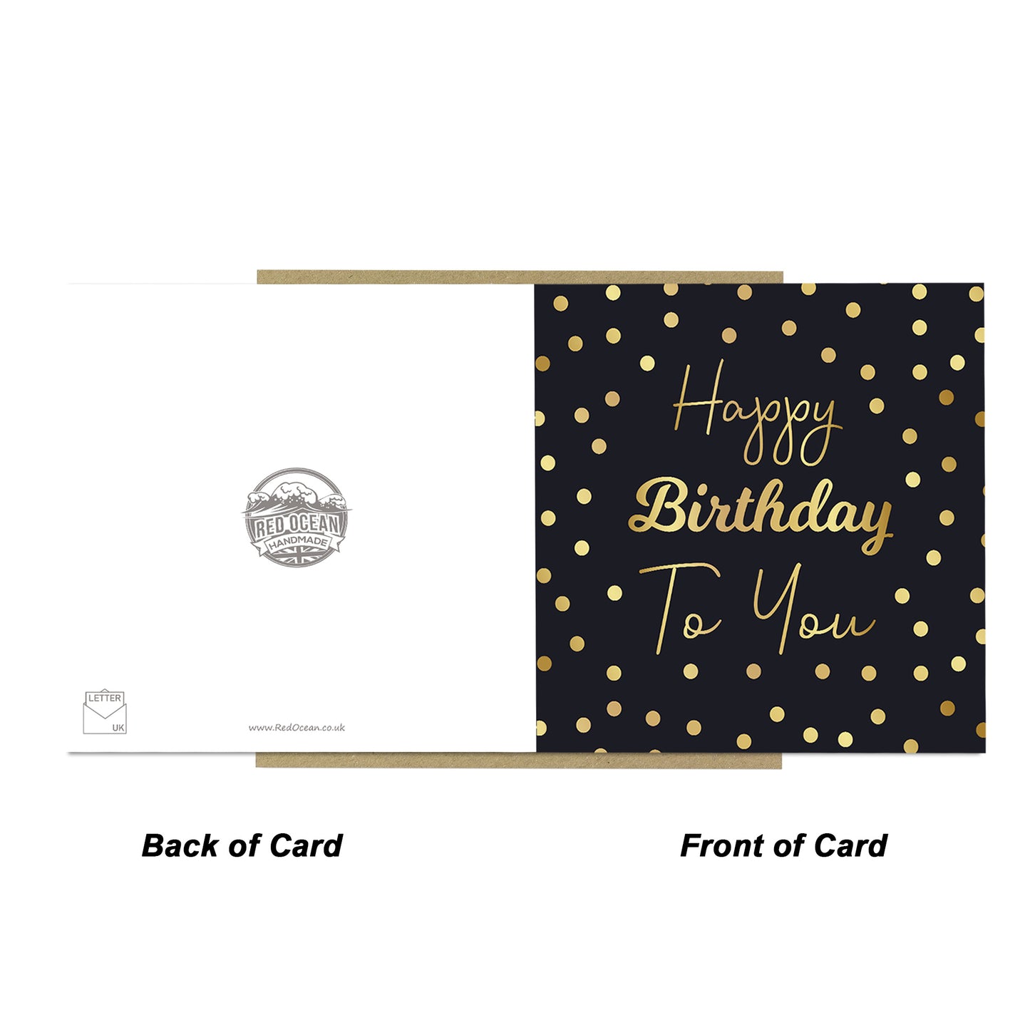 Birthday Card For Him Her With Envelope Polka Dot Happy Birthday