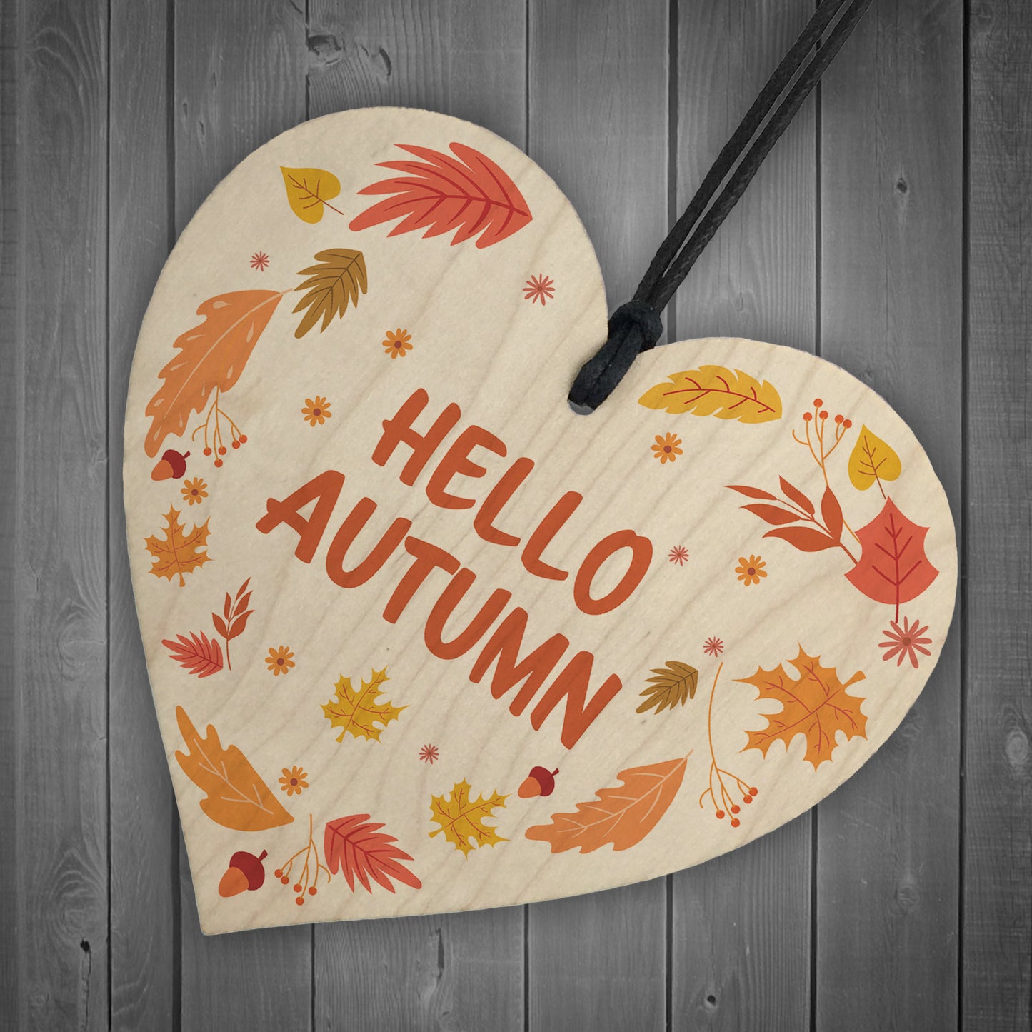 Autumn Sign Hello Autumn Sign Novelty Autumn Accessories Heart