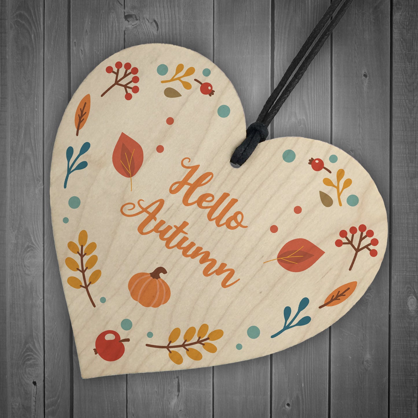 Autumn Sign Novelty Hello Autumn Sign Autumn Accessories Heart