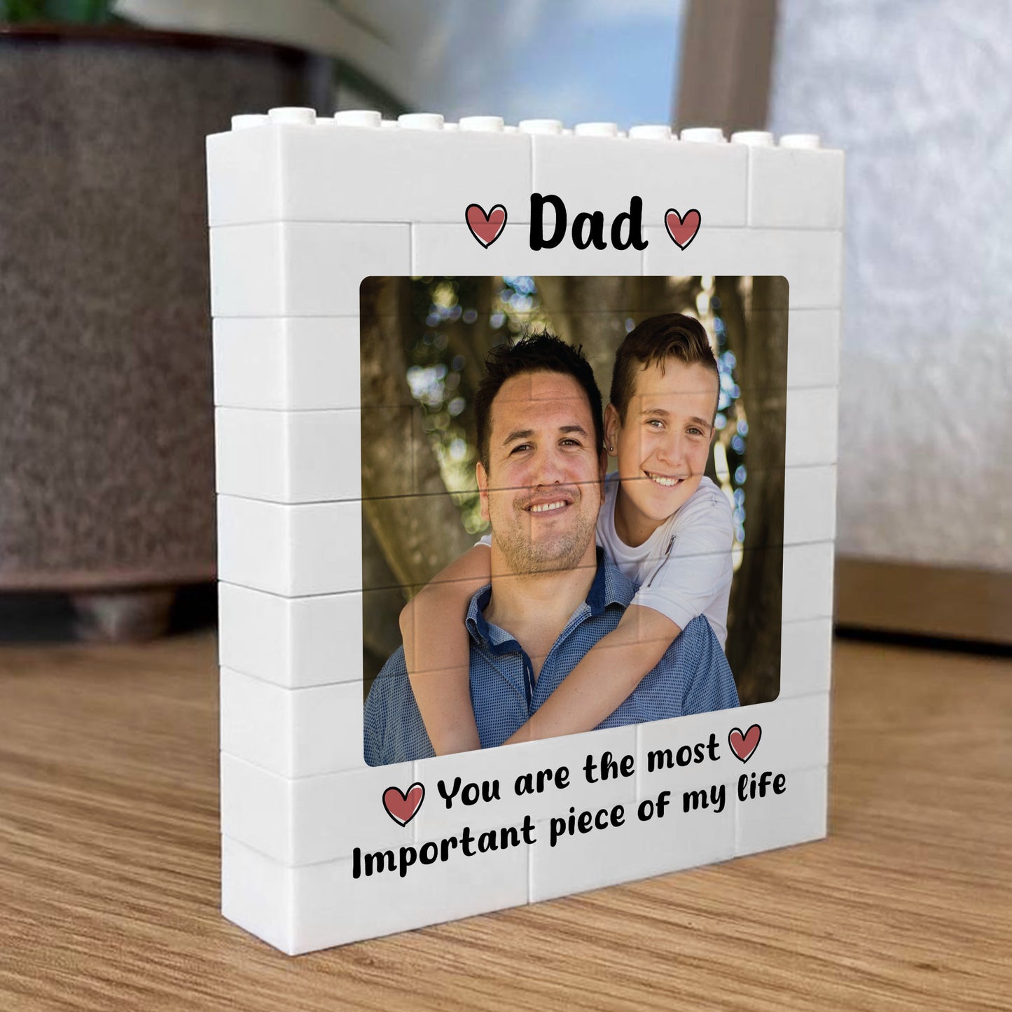 Personalised Brick Photo Block Thank You Gift for Dad Important