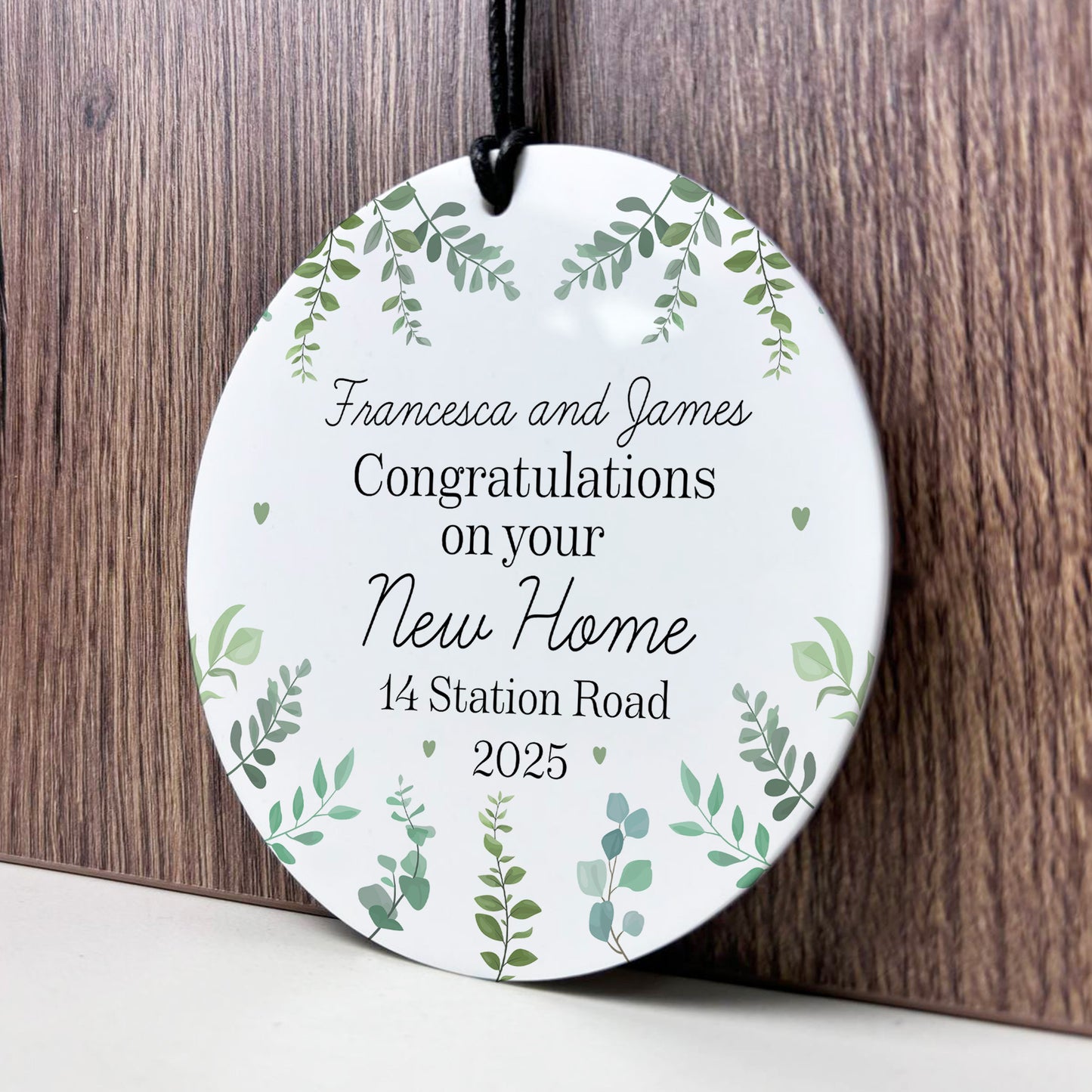 Congratulations New Home Gift Personalised Hanging Plaque