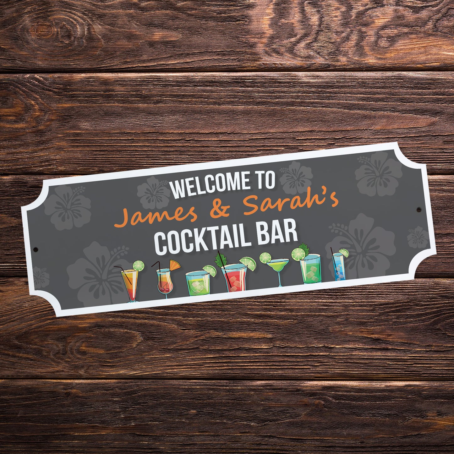Personalised Cocktail Bar Sign Vintage Home Bar Indoor Outdoor