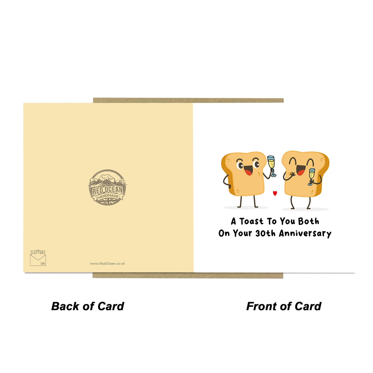 Funny Anniversary Card For Couple Toast To You 30th Anniversary