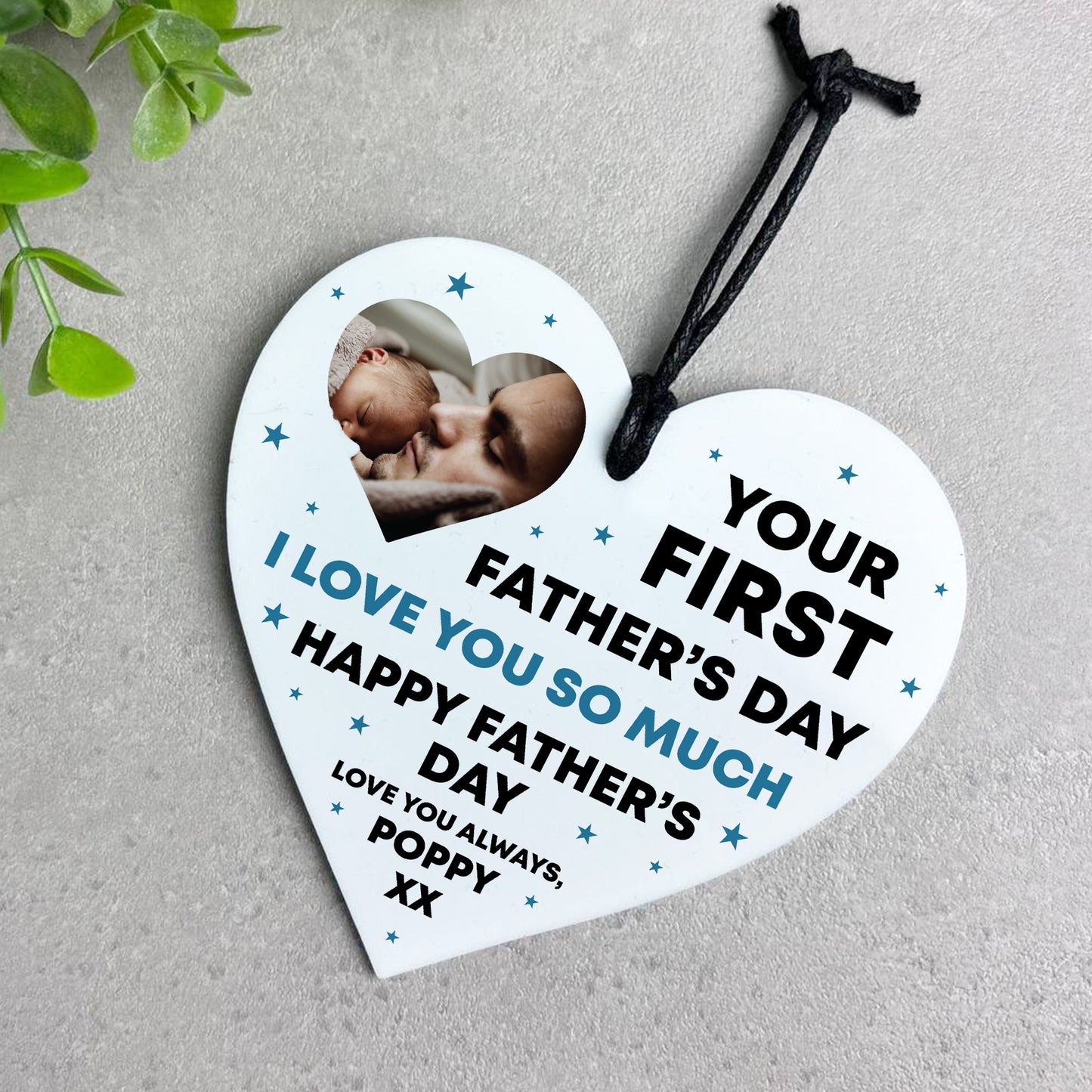 Gift For New Daddy For 1st Fathers Day Heart Plaque Personalised