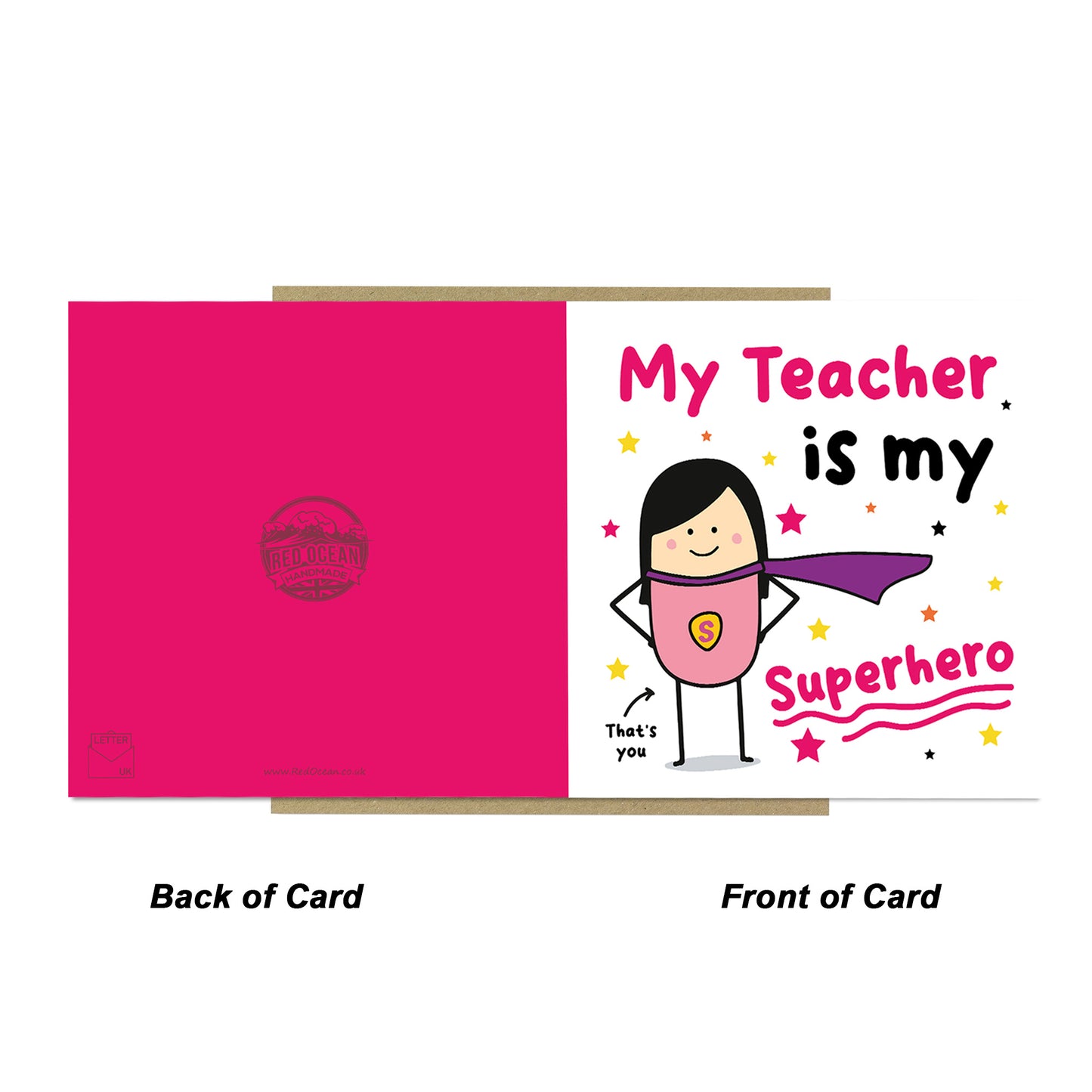 Card For Teacher Thank You Card My Superhero Card For Women