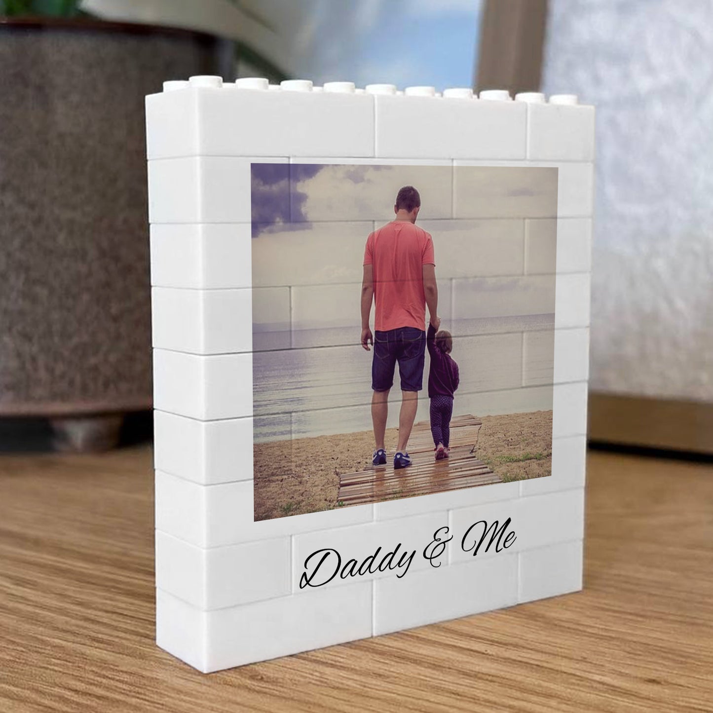 Personalised Daddy & Me Brick Photo Block Gift for Daddy