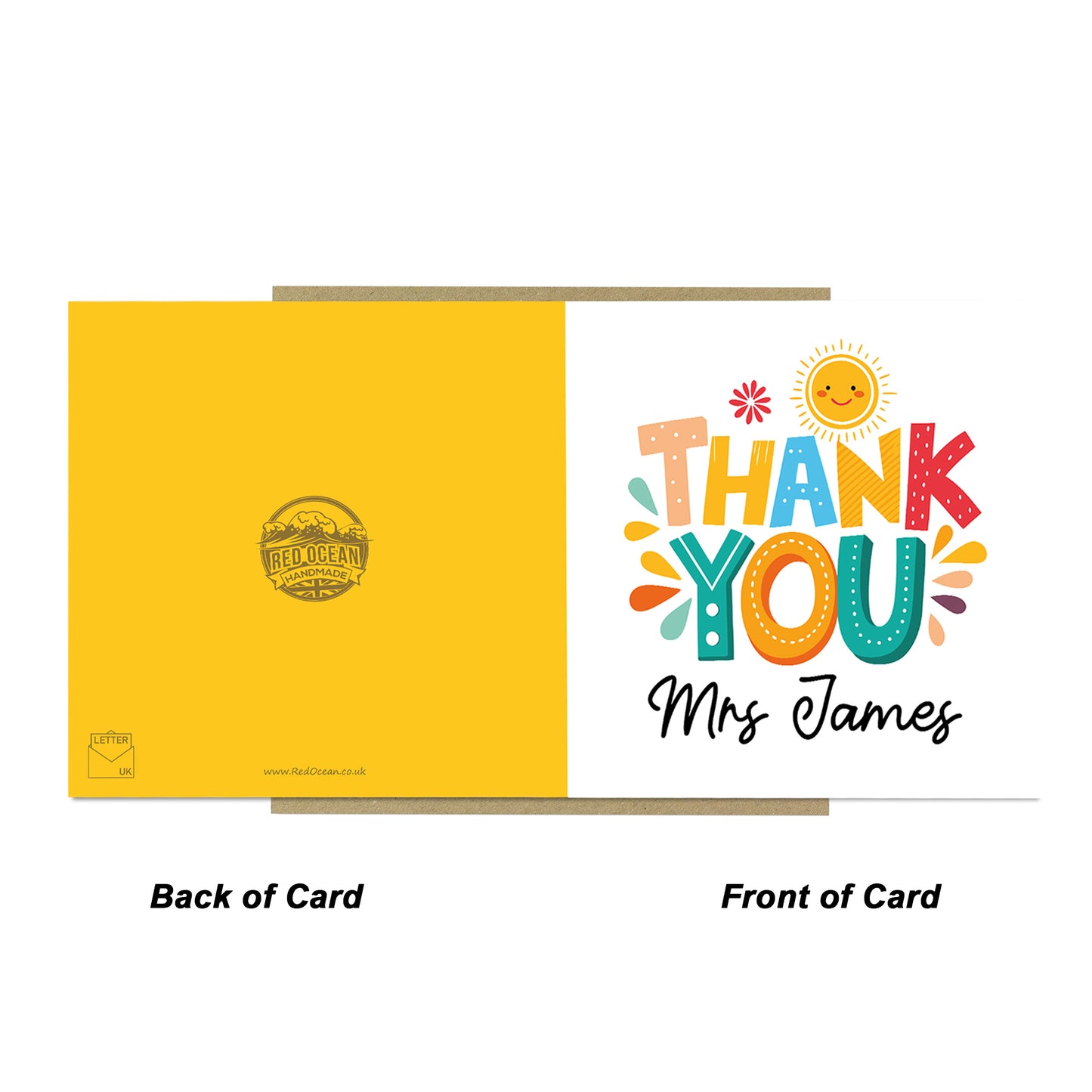 Personalised Thank You Card For Teachers Nursery School Teacher