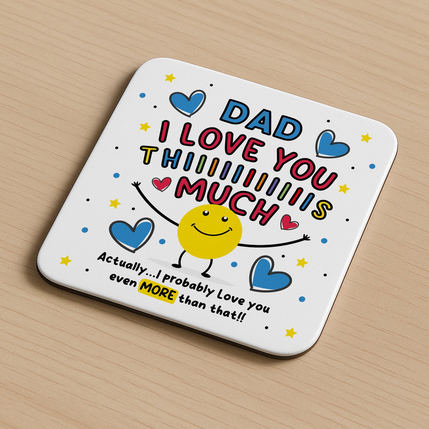 Dad Coaster I Love You This Much Dad Gift For Birthday Christmas