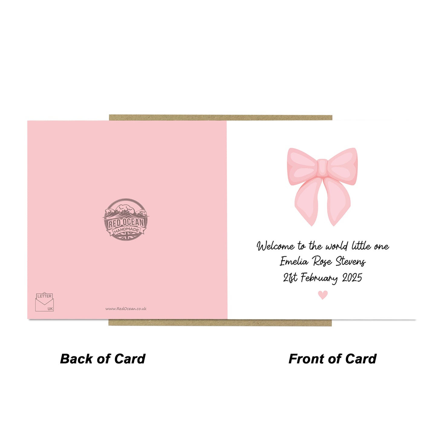 Personalised Welcome To The World Little One Pink Ribbon Design