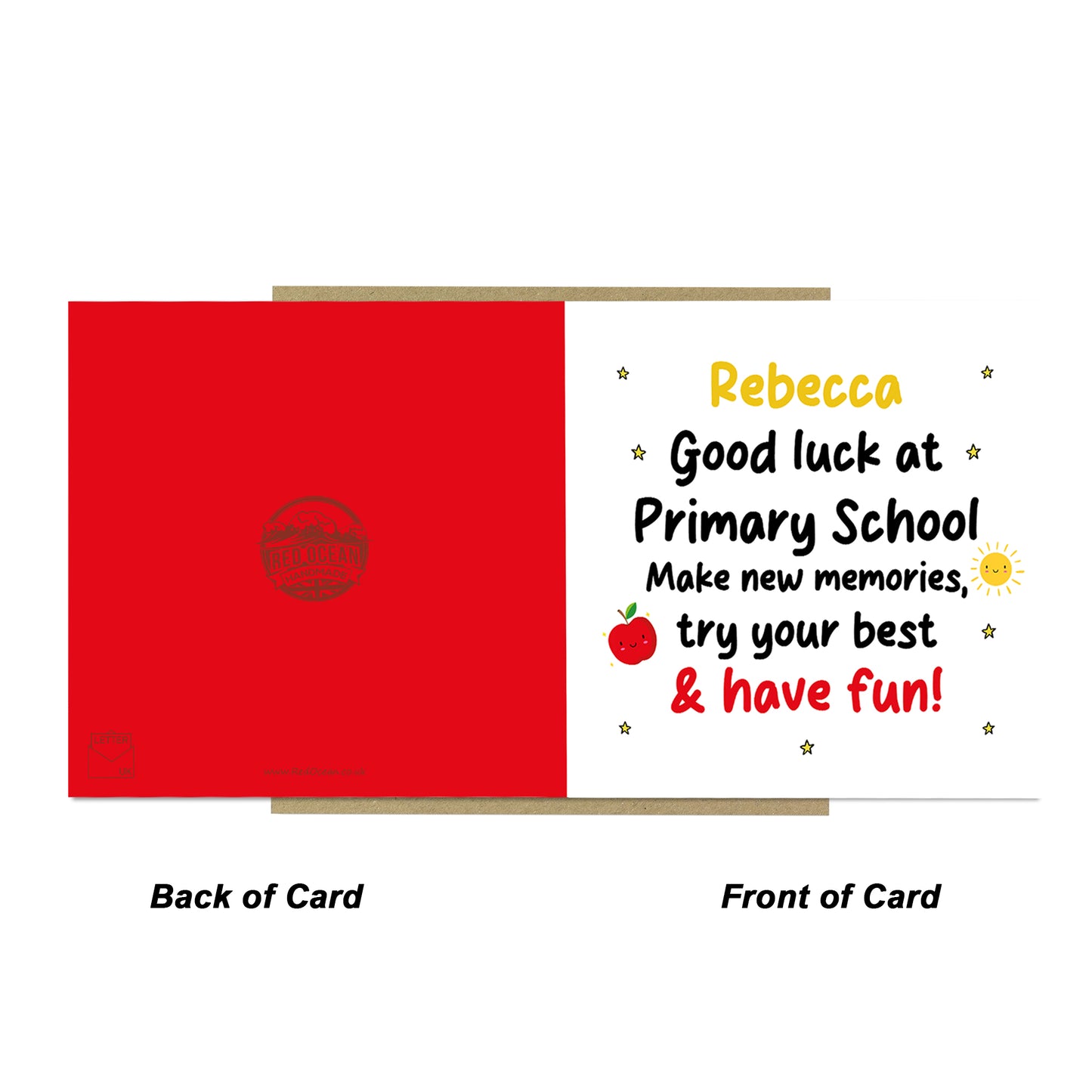 Personalised Good Luck Primary School Card For Son Daughter