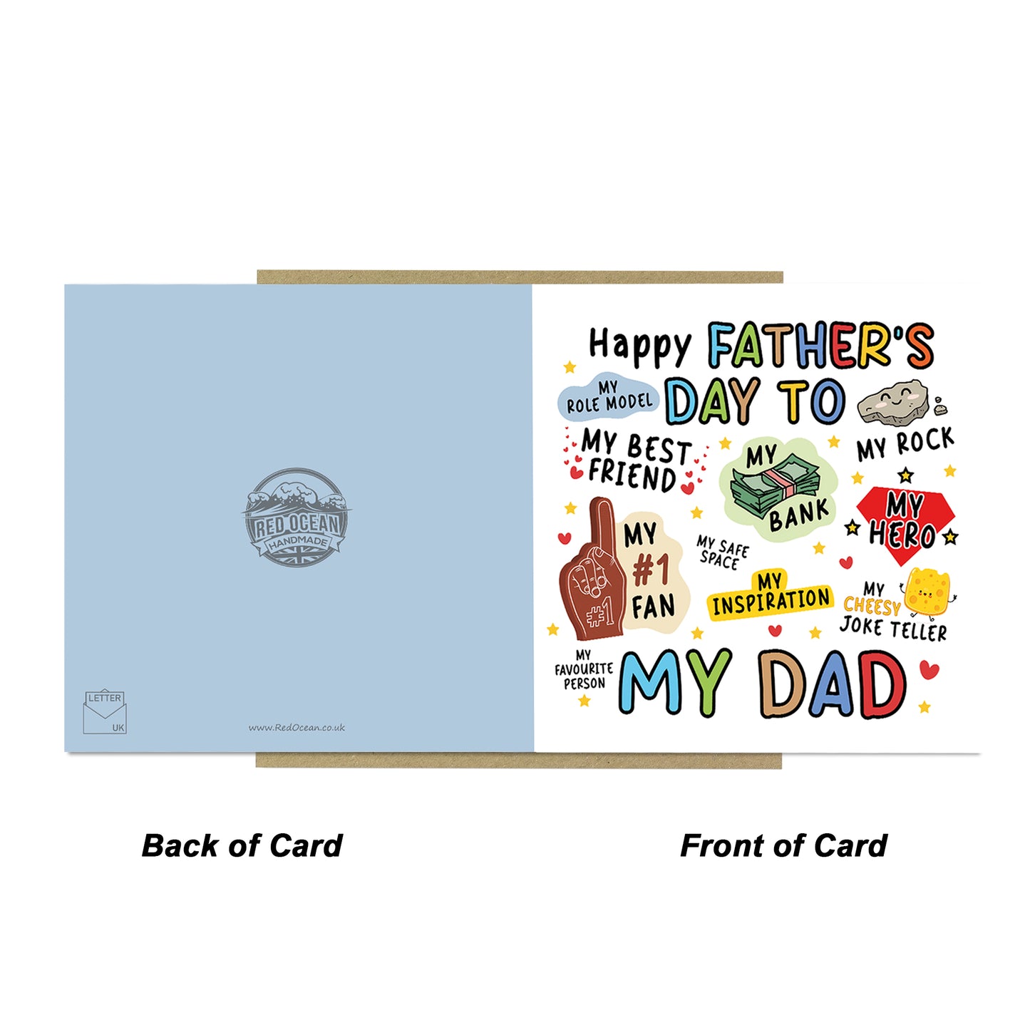Novelty Fathers Day Card For Dad My Rock My Hero Cute Card