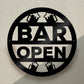 Bar Open Sign Wall Decor For Home Bar Man Cave Garden 35x35cm