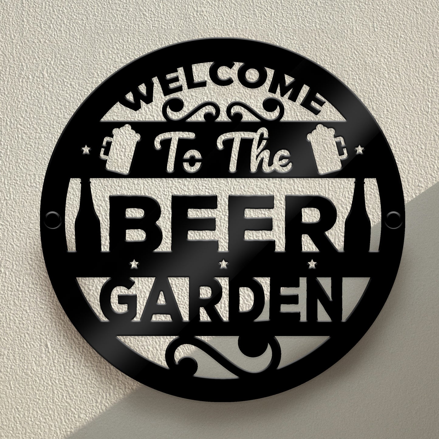 Beer Garden Welcome Signs For Outside Home Bar Pub 35x35cm