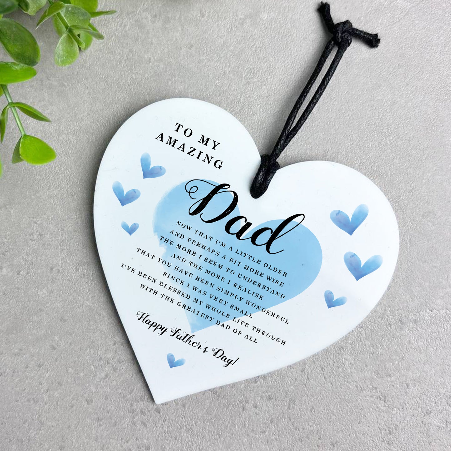 Dad Fathers Day Hanging Heart Gift For Dad From Daughter Son