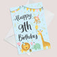 9th Birthday Jungle Animals Card for Girls Boys 9 Year Old Child