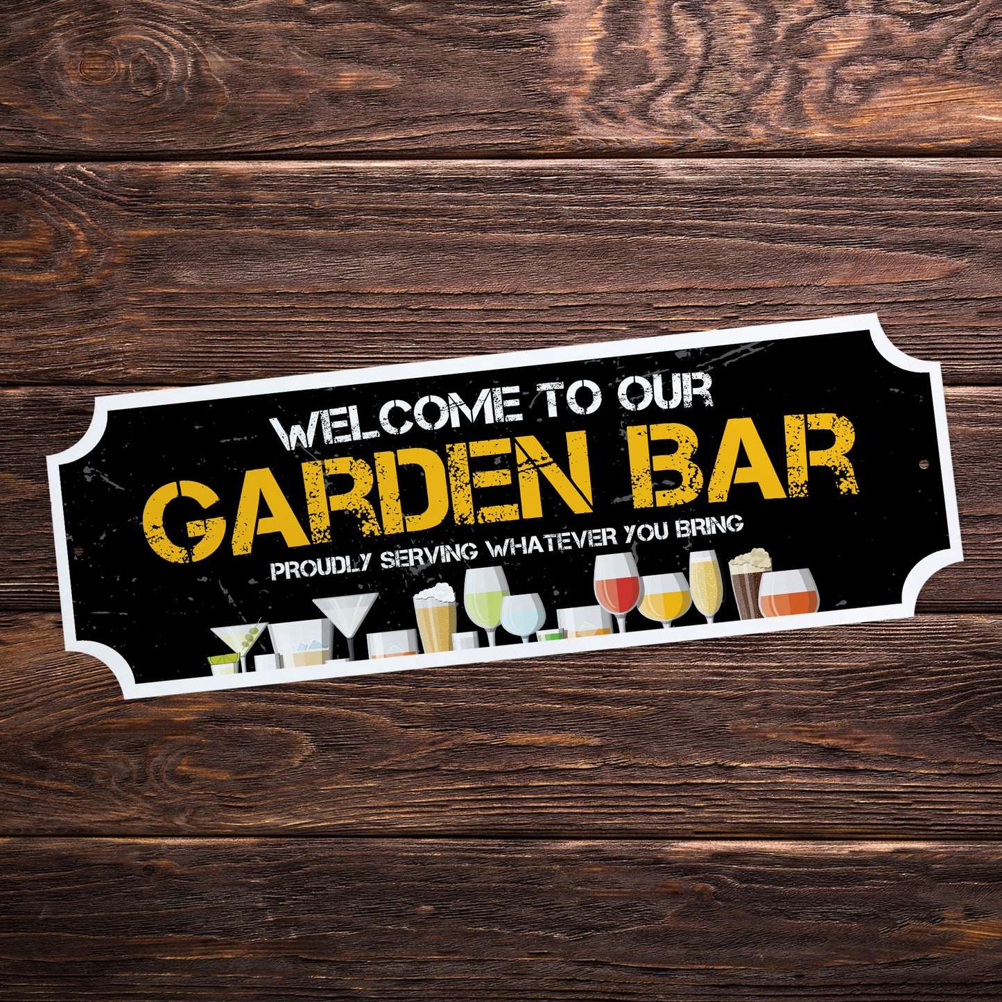 Welcome To Our Garden Bar Sign For Home Bar Man Cave Garage