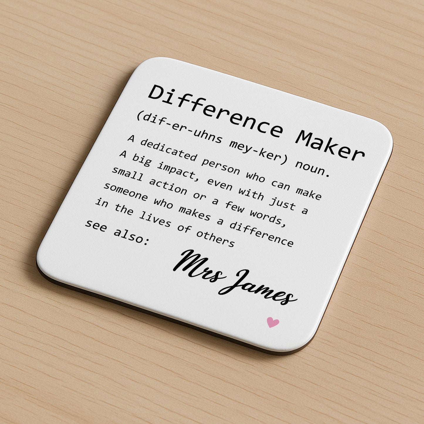 Gift For Teacher Personalised Coaster For Teacher Appreciation