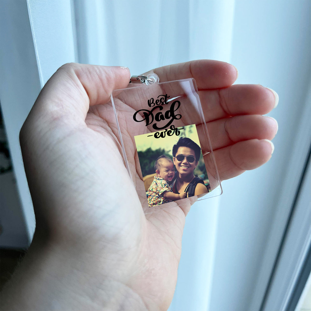 PERSONALISED DAD KEYRING Best Dad Ever Gift For Fathers Day