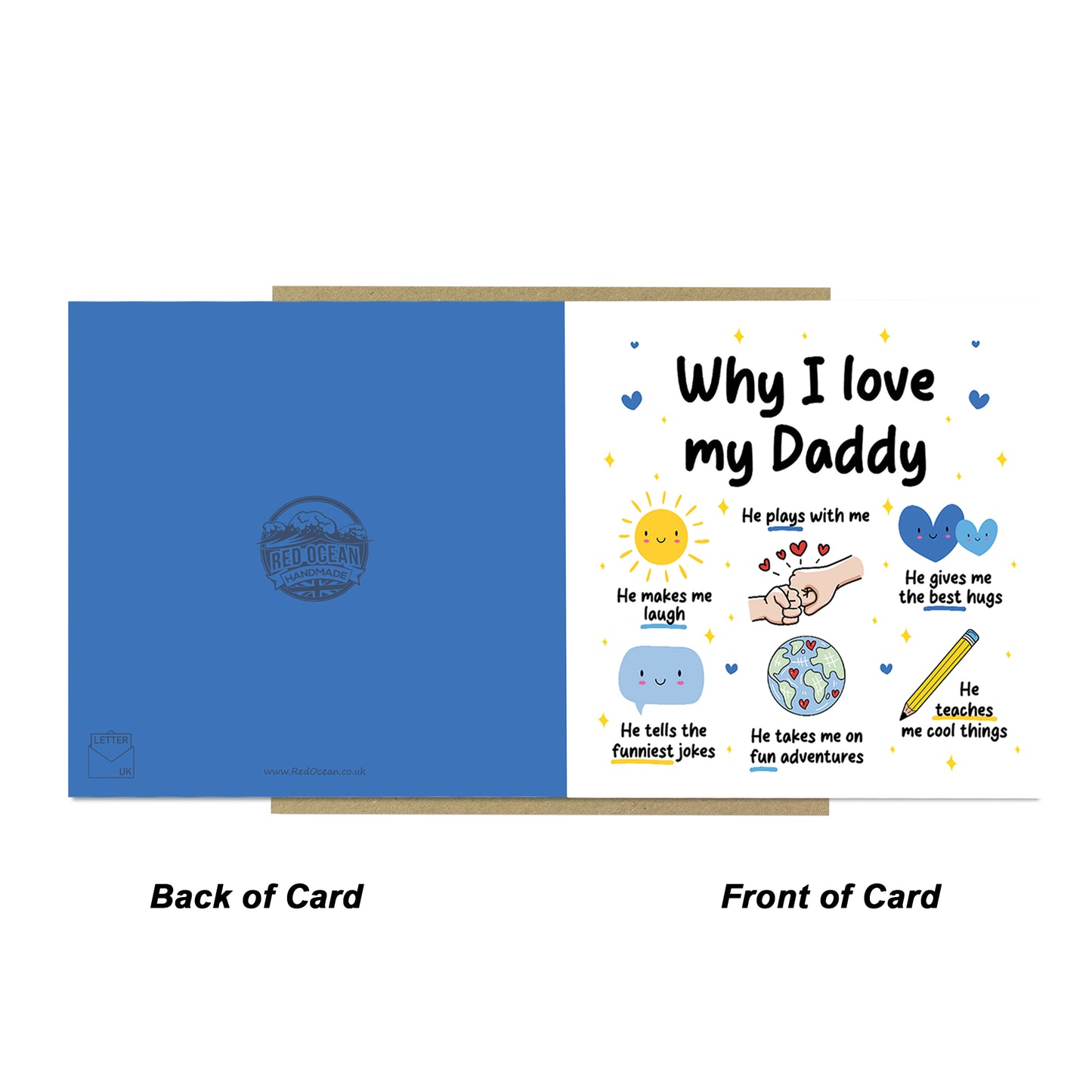 Daddy Card Why I Love Daddy Card Birthday Card for Daddy