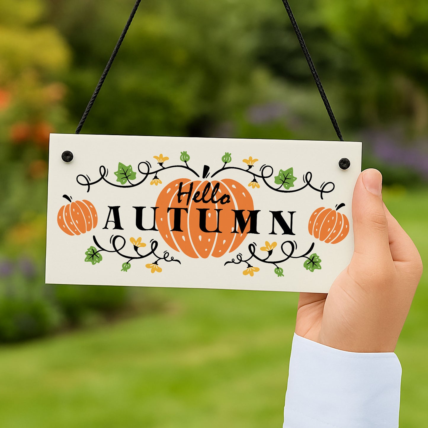 Autumn House Decor Sign With Pumpkins Accessories