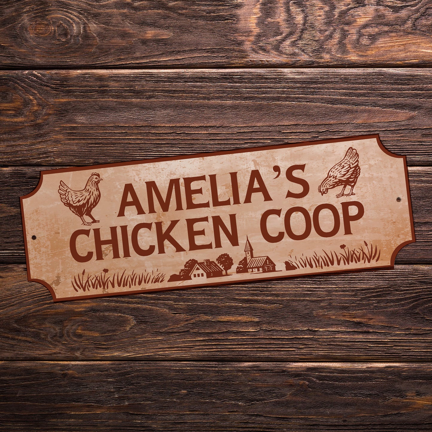Personalised Chicken Coop Farm Sign For Outside Hen House Plaque