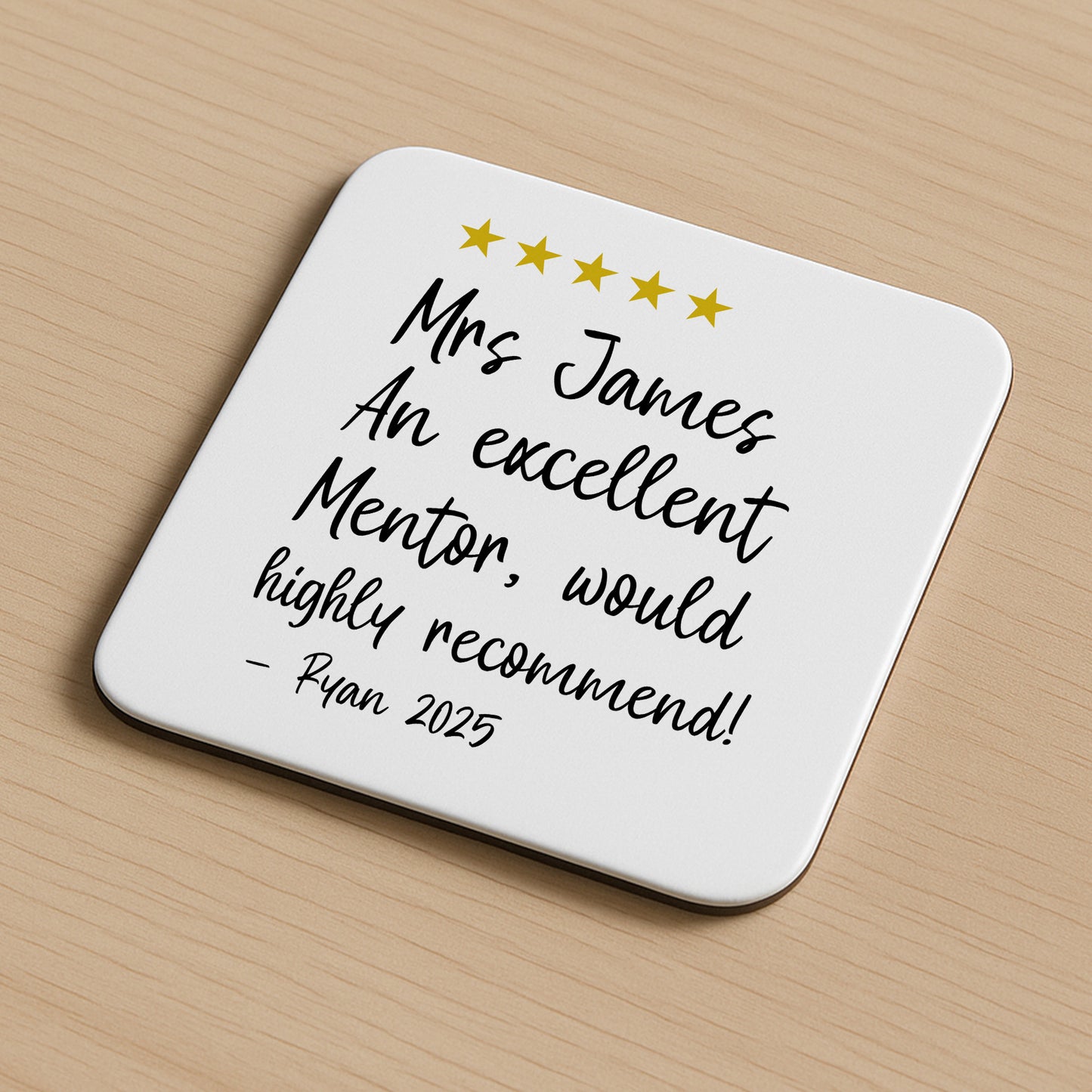 Personalised Excellent Mentor Coaster Appreciation Gift