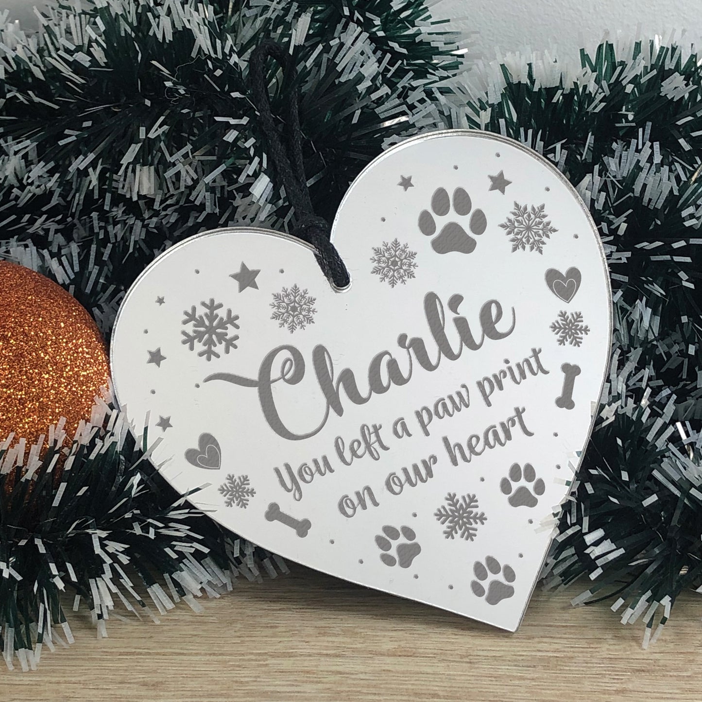 Personalised Dog Memorial Christmas Ornament Pet Memorial Bauble