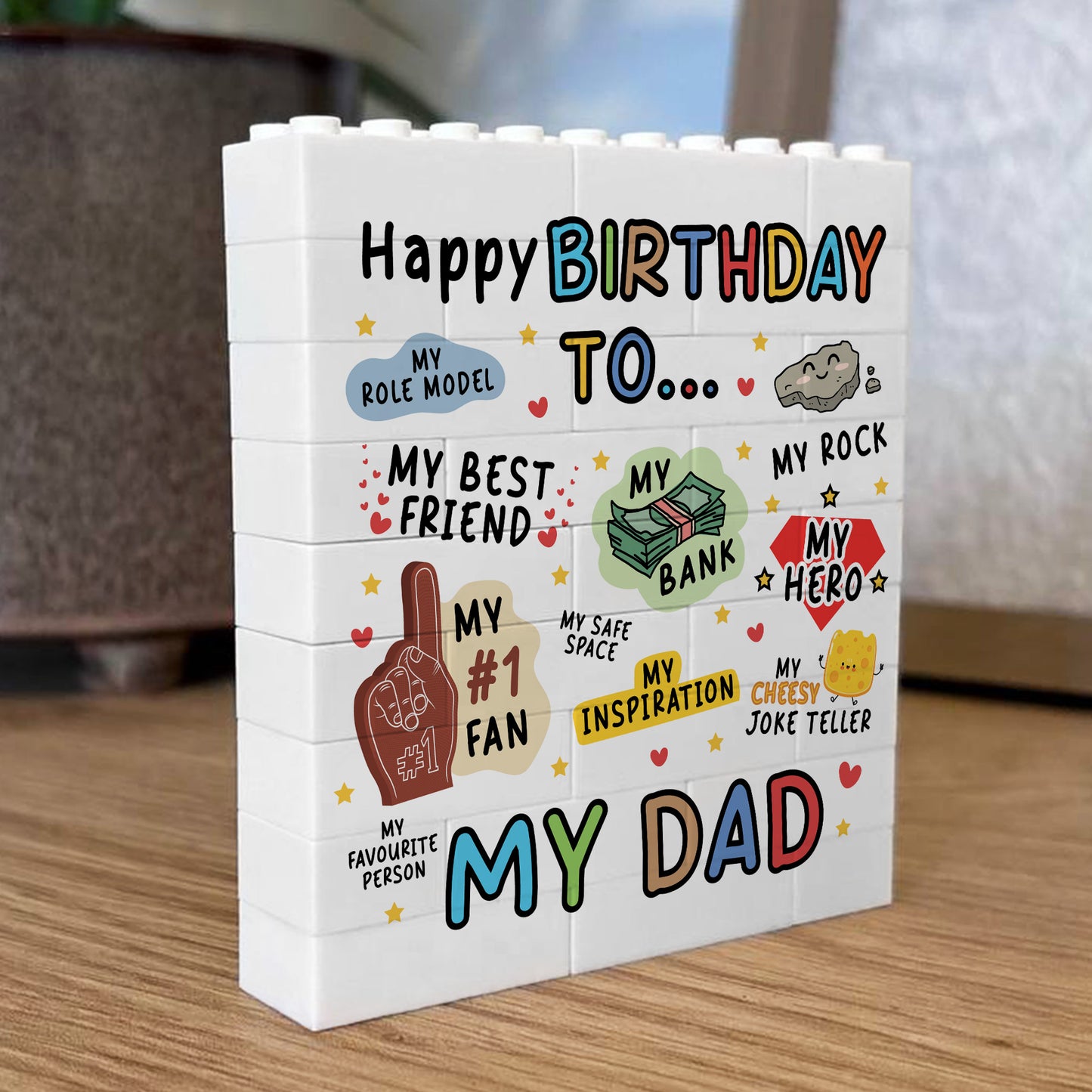 Dad Gift For Birthday Dad Building Block Dad Plaque Gift