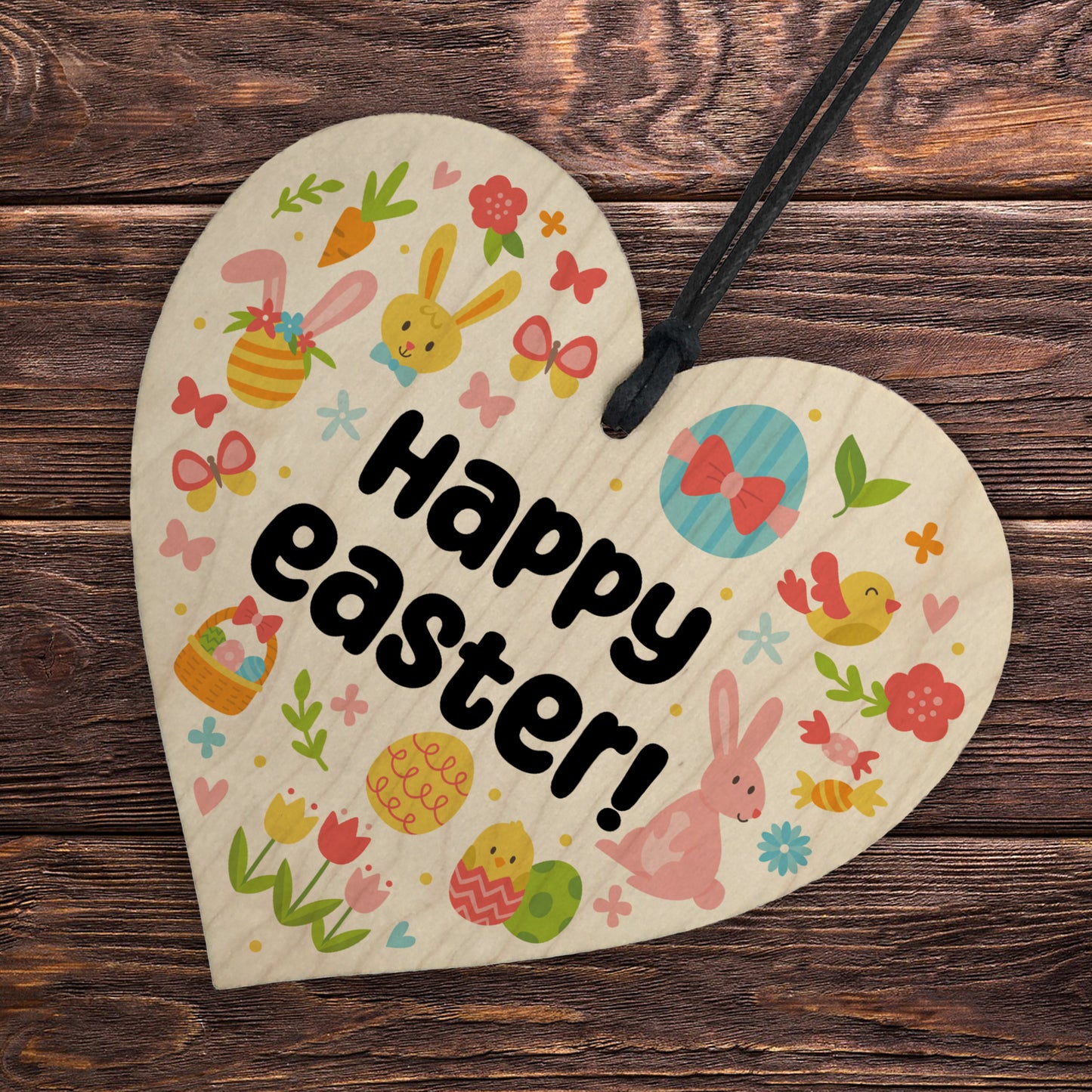 Happy Easter Wood Heart Decoration For Kids Easter Gifts For Son