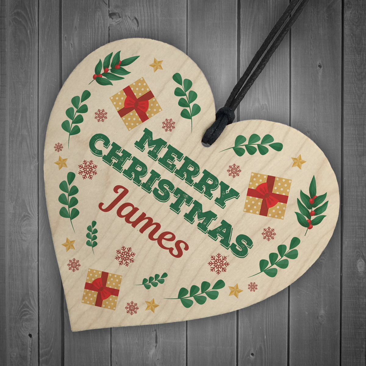 Personalised Merry Christmas Heart Gift For Friends Family