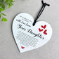 Fathers Day Gift From Daughter White Hanging Heart Gift For Dad