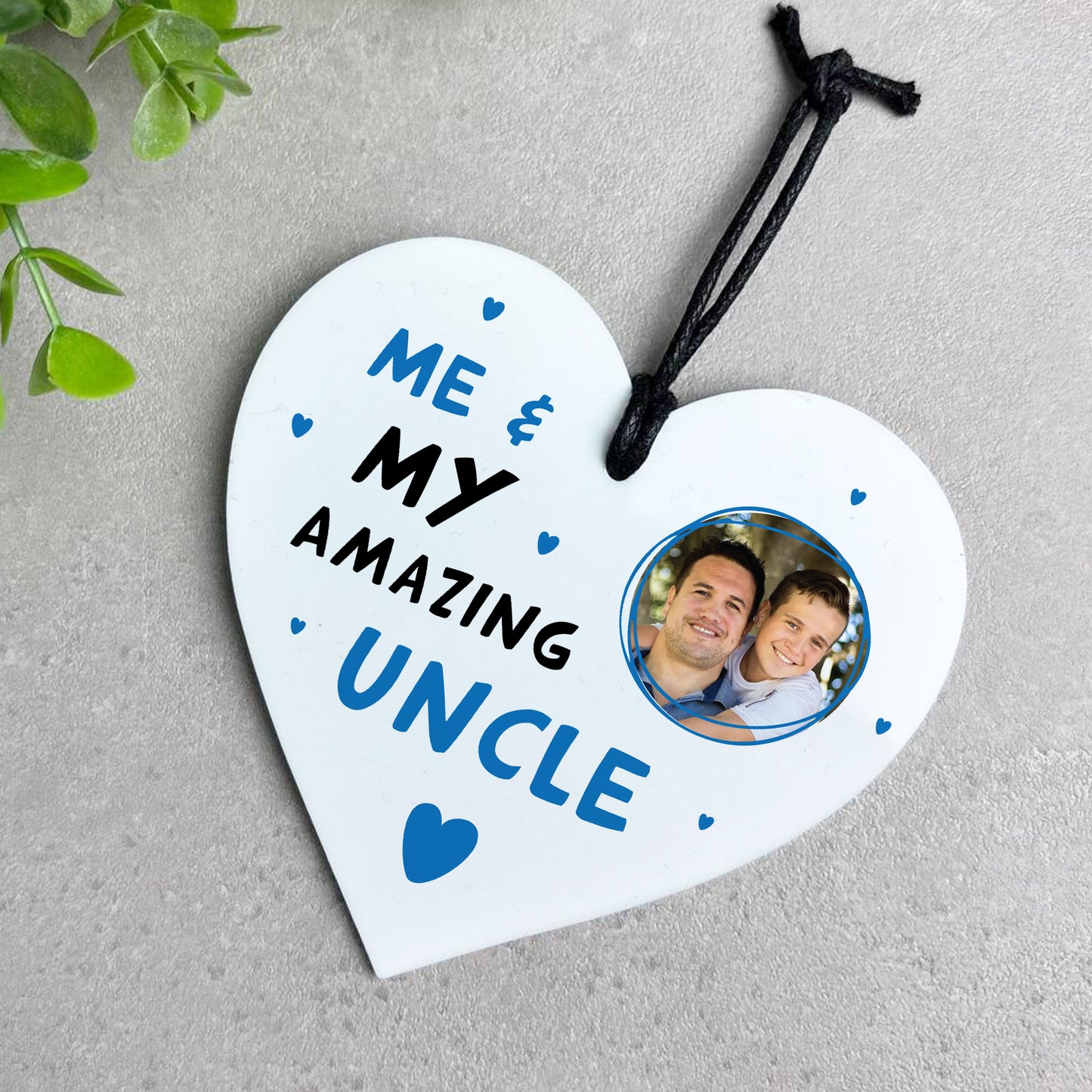 Gift For Uncle For Birthday Christmas White Acrylic Heart Plaque