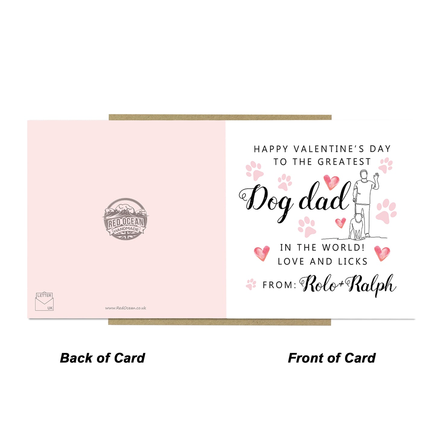 Dog Valentines Card Dog Valentine's Day Card, Personalised Vale