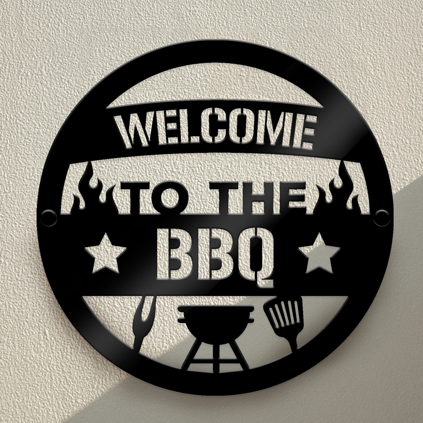 BBQ Sign For Garden Welcome To The BBQ Plaque Hanging Wall Decor