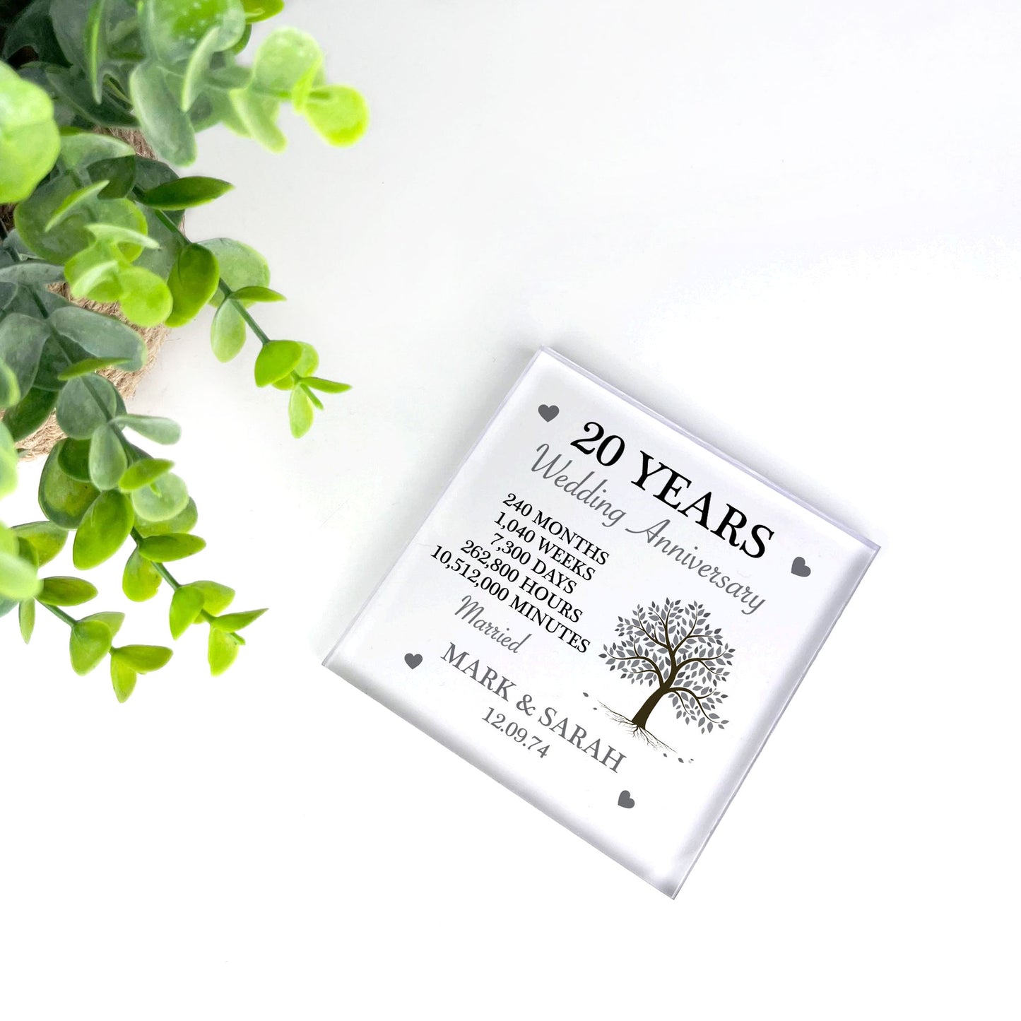 Personalised 20th Anniversary Gift Husband Wife Anniversary Gift