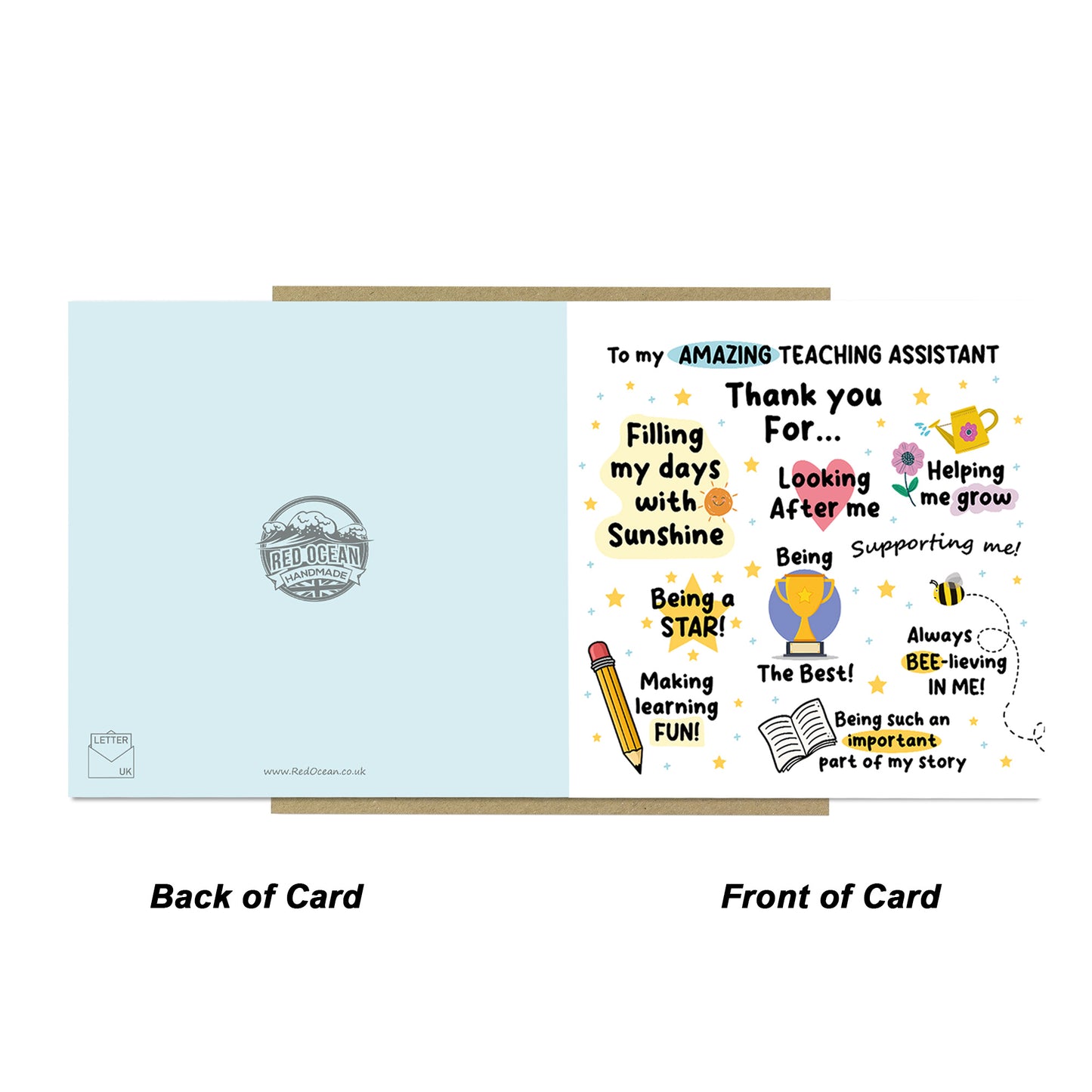 Thank You Card For Teaching Assistant Card For Him Her
