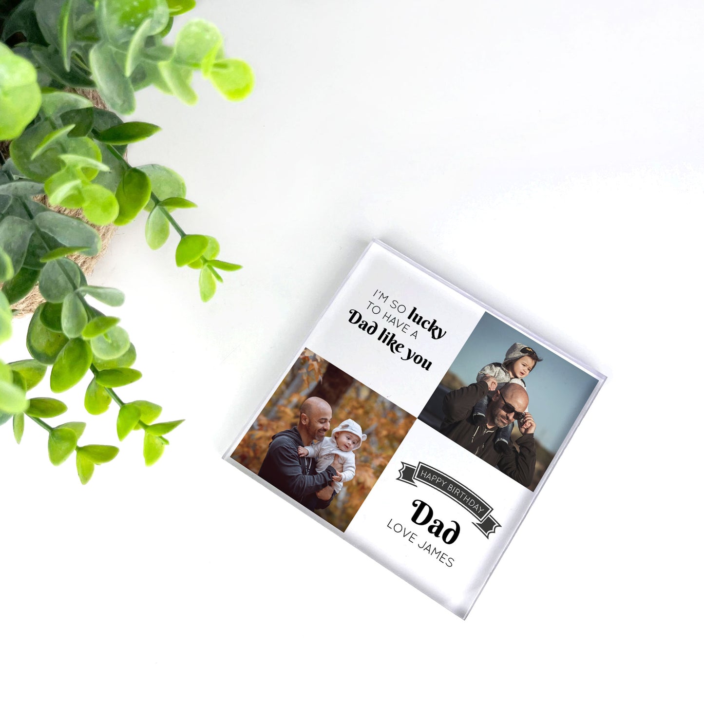 Personalised Dad Photo Gift Acrylic Block Dad Gift For Birthday
