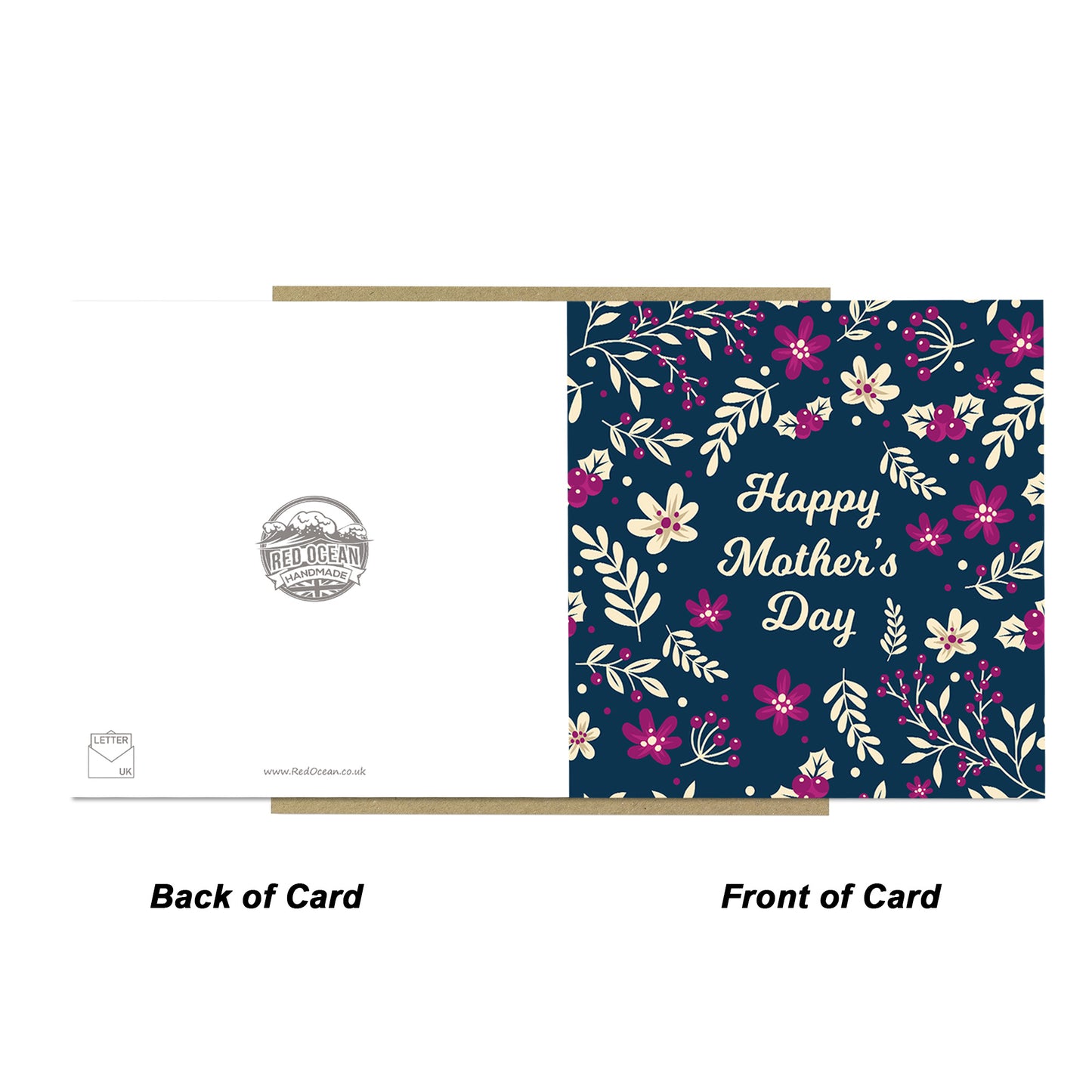 Mother's Day Card, Card for Mum Floral Design Mothers Day Card