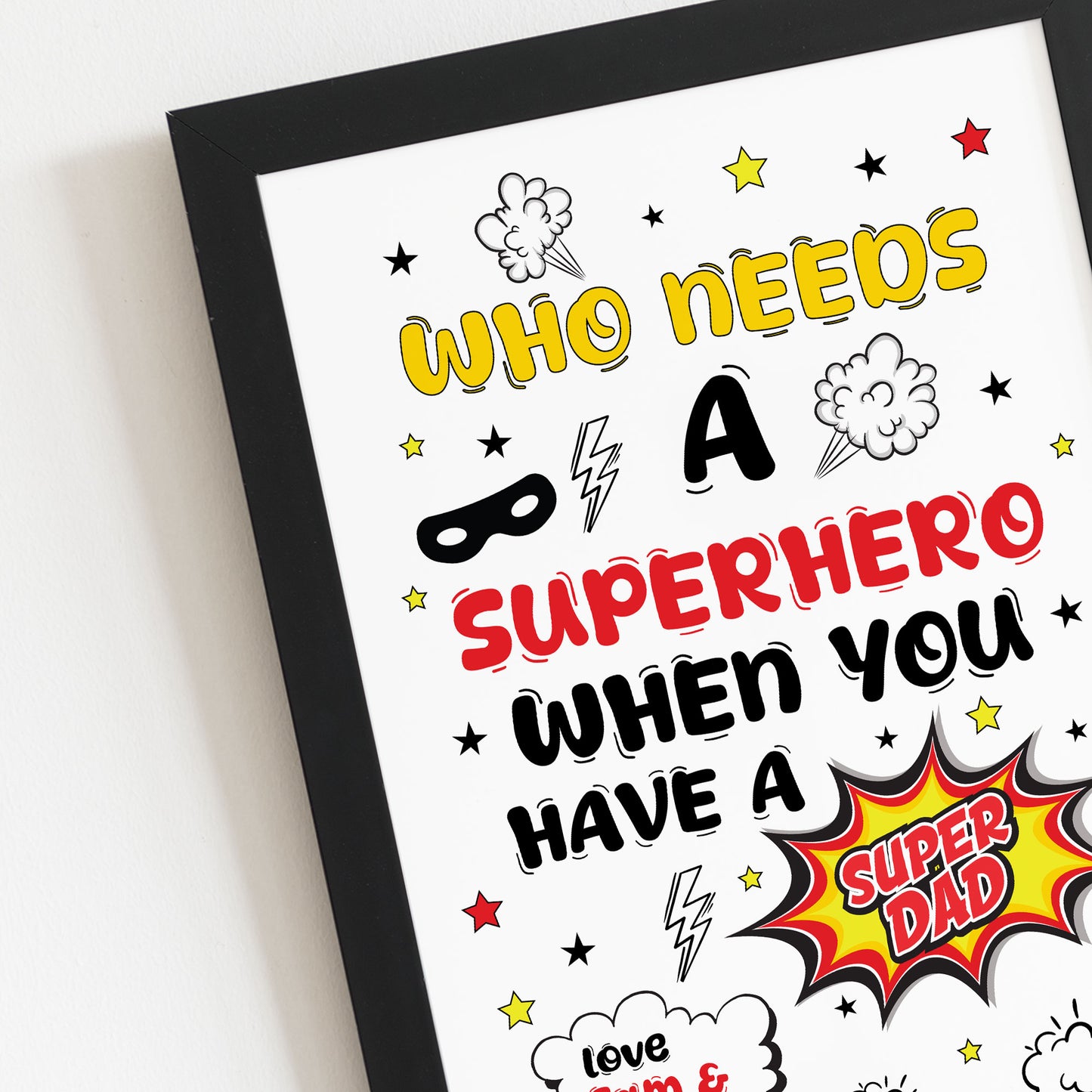 PERSONALISED Daddy Dad Superhero Fathers Day Gifts From Daughter
